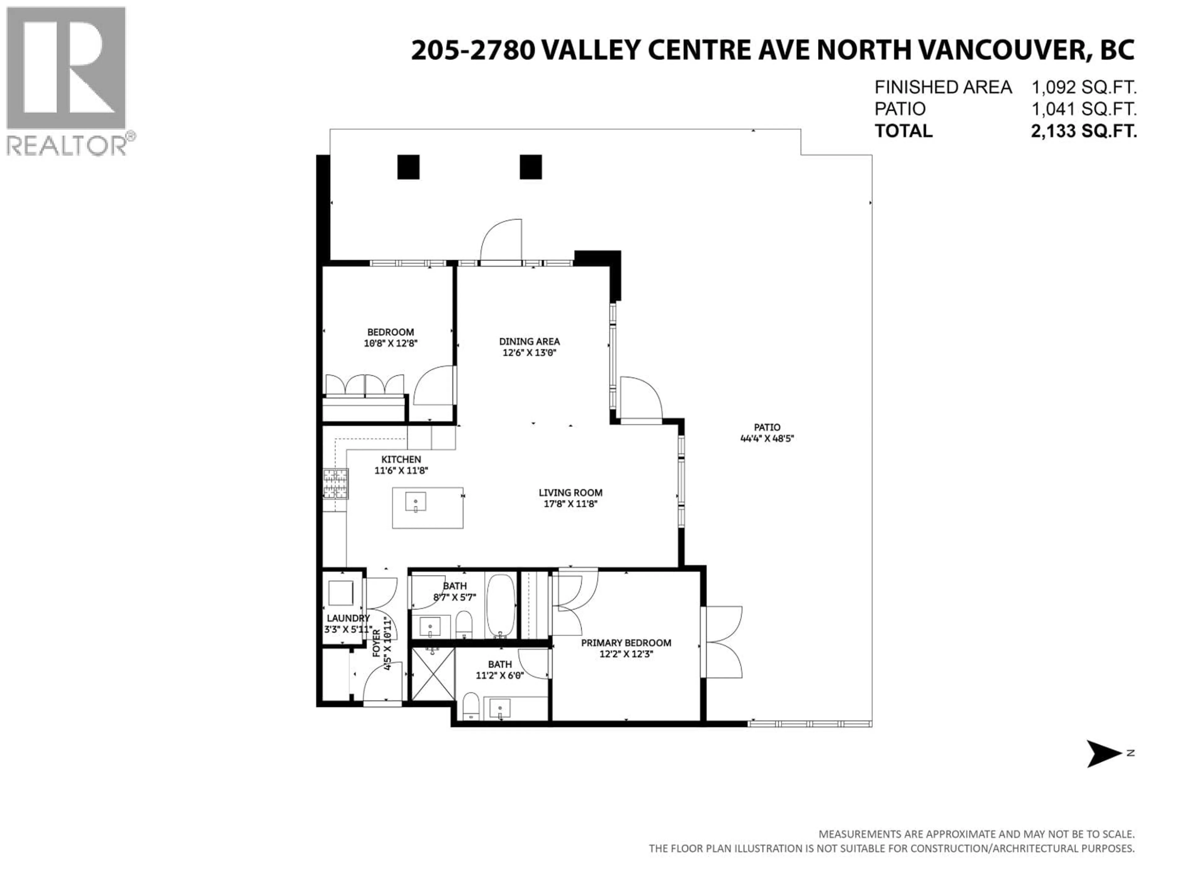 Floor plan for 205 - 2780 VALLEY CENTRE AVENUE, North Vancouver British Columbia V7J0C4