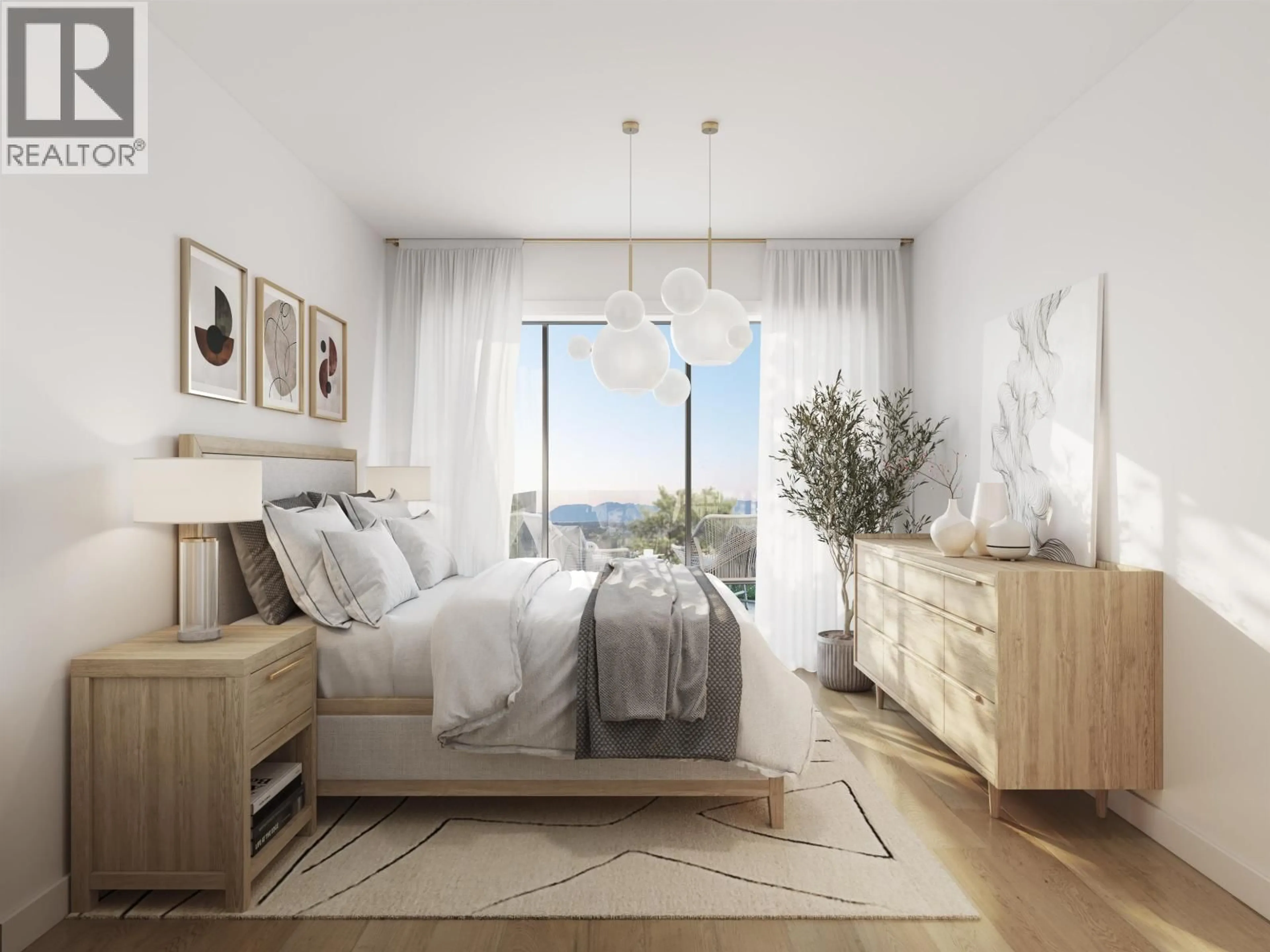Bedroom with bed, wood/laminate floor for 111 - 6922 ASH STREET, Vancouver British Columbia V6P3K4