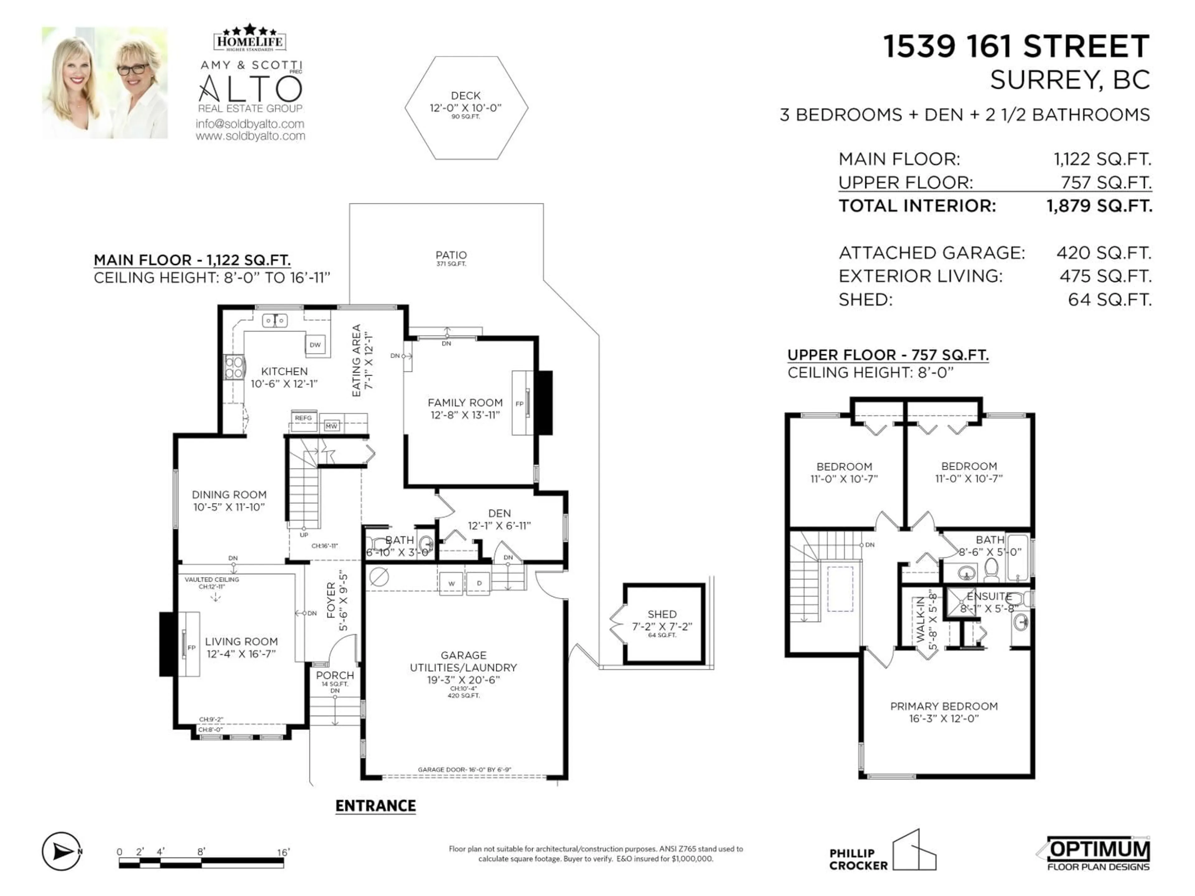 Floor plan for 1539 161, Surrey British Columbia V4A4X9