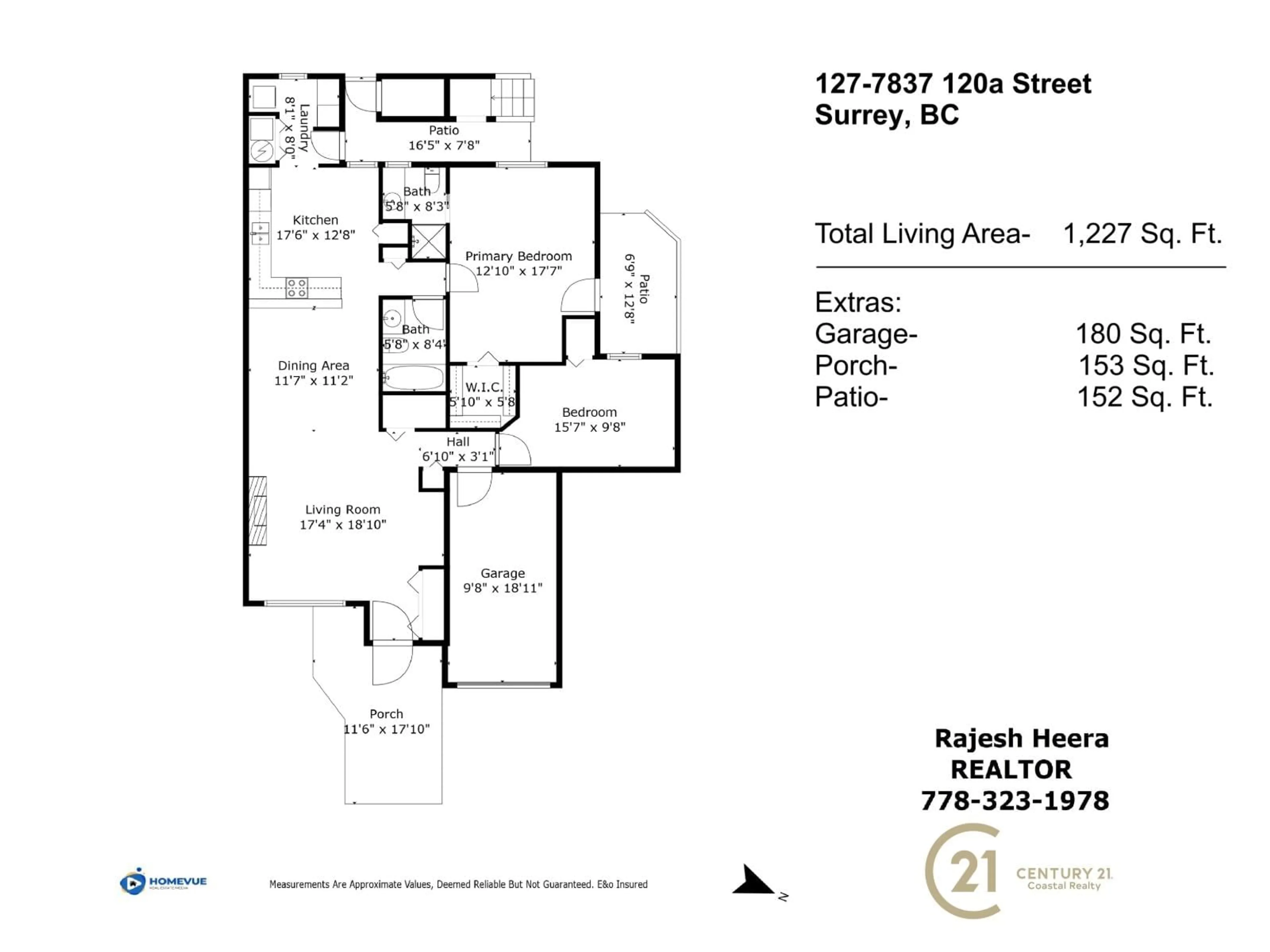 Floor plan for 127 - 7837 120A, Surrey British Columbia V3W0W9