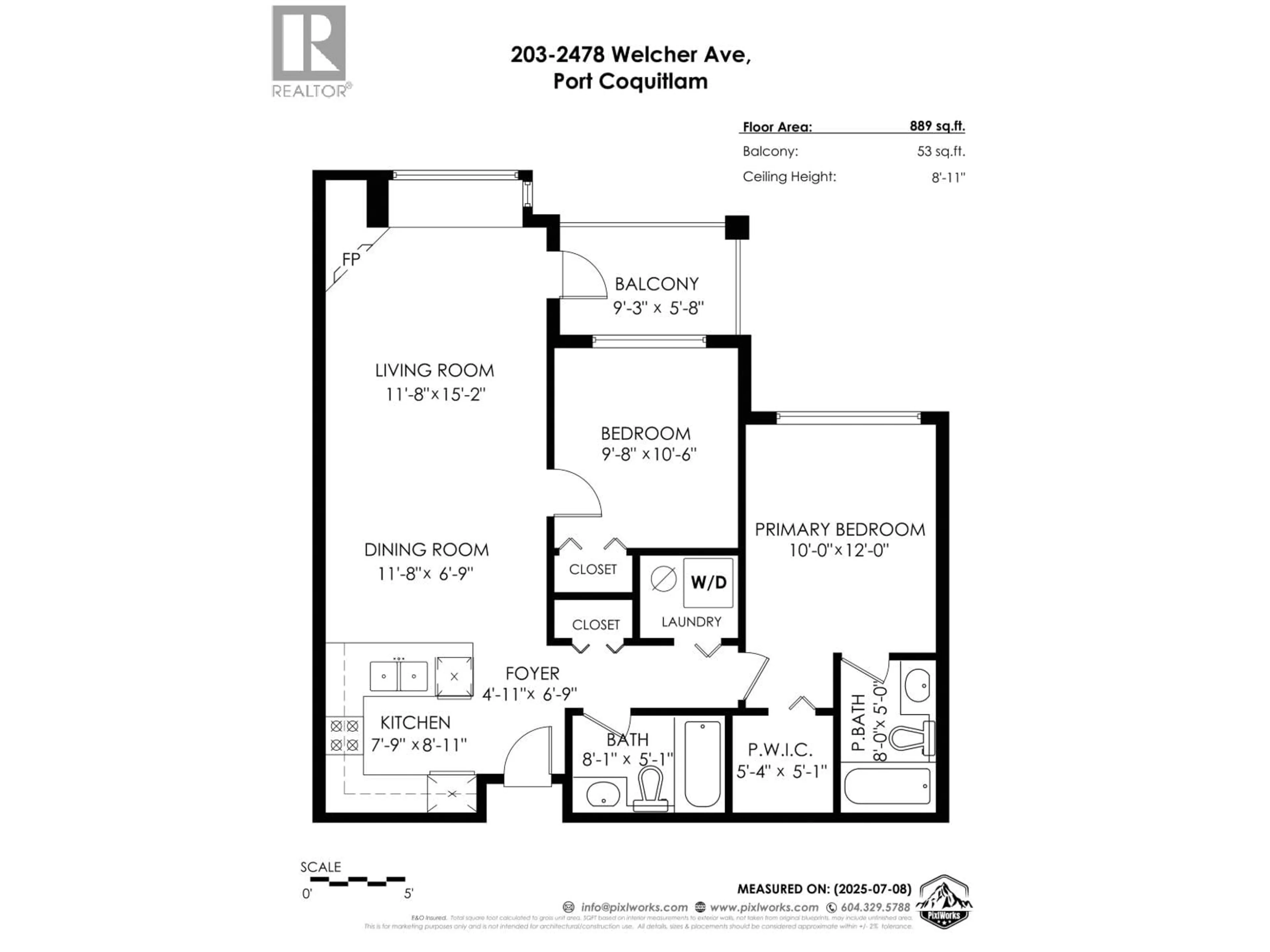 Floor plan for 203 - 2478 WELCHER AVENUE, Port Coquitlam British Columbia V3C0A6