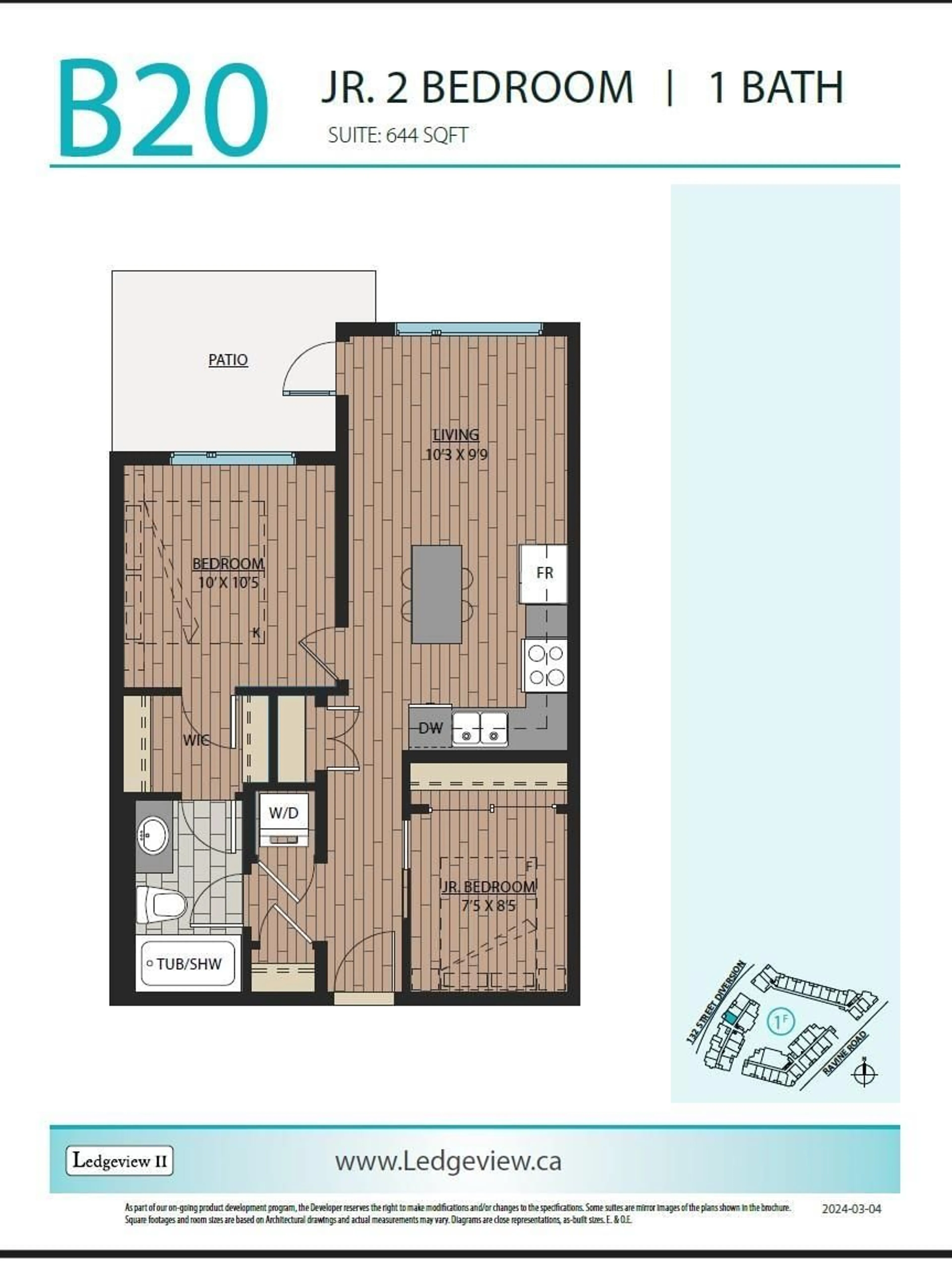 Floor plan for 101 - 11058 132, Surrey British Columbia V0V0V0