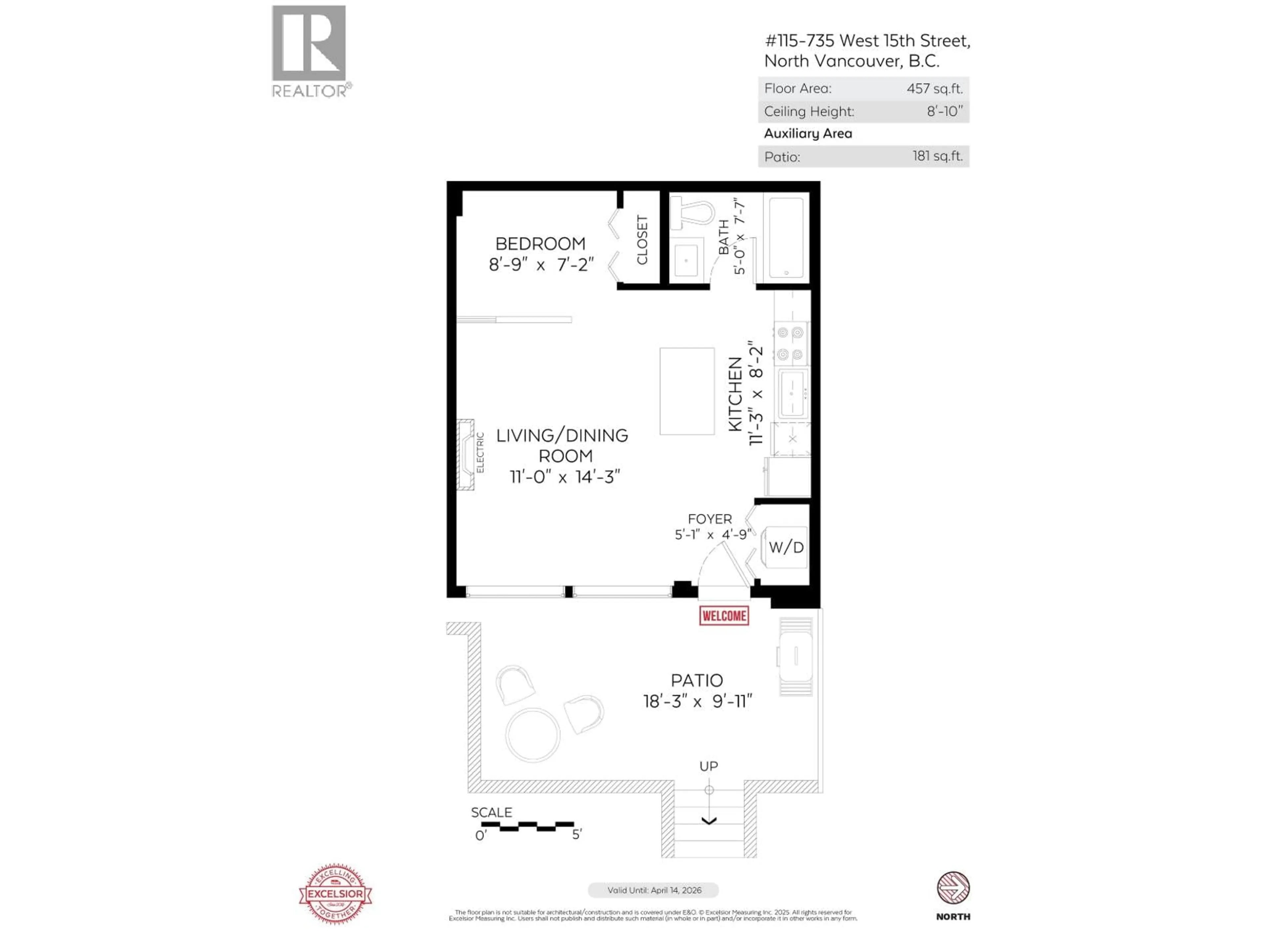 Floor plan for 115 - 735 15TH STREET, North Vancouver British Columbia V7M0B8