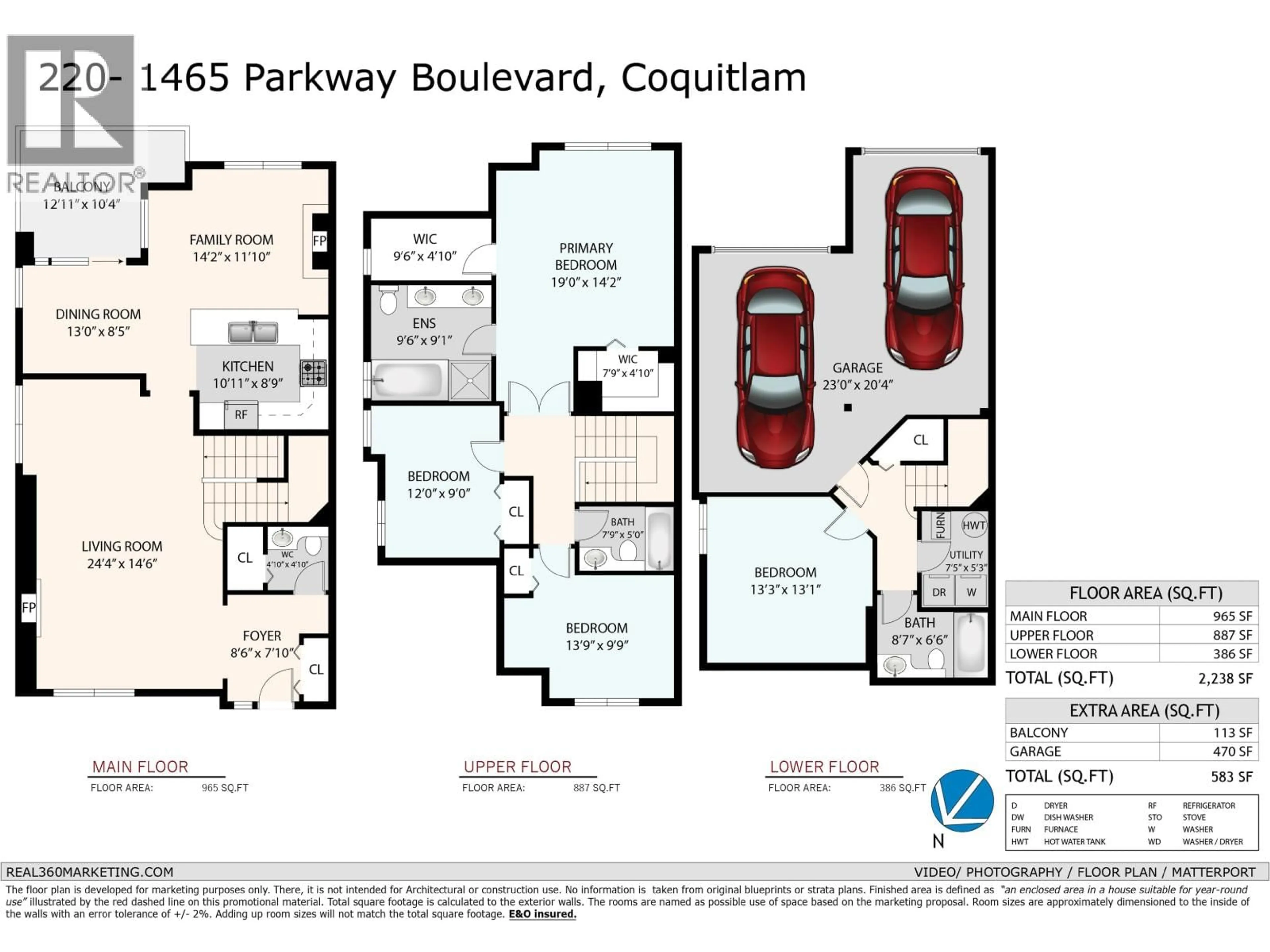 Floor plan for 220 - 1465 PARKWAY BOULEVARD, Coquitlam British Columbia V3E3E6