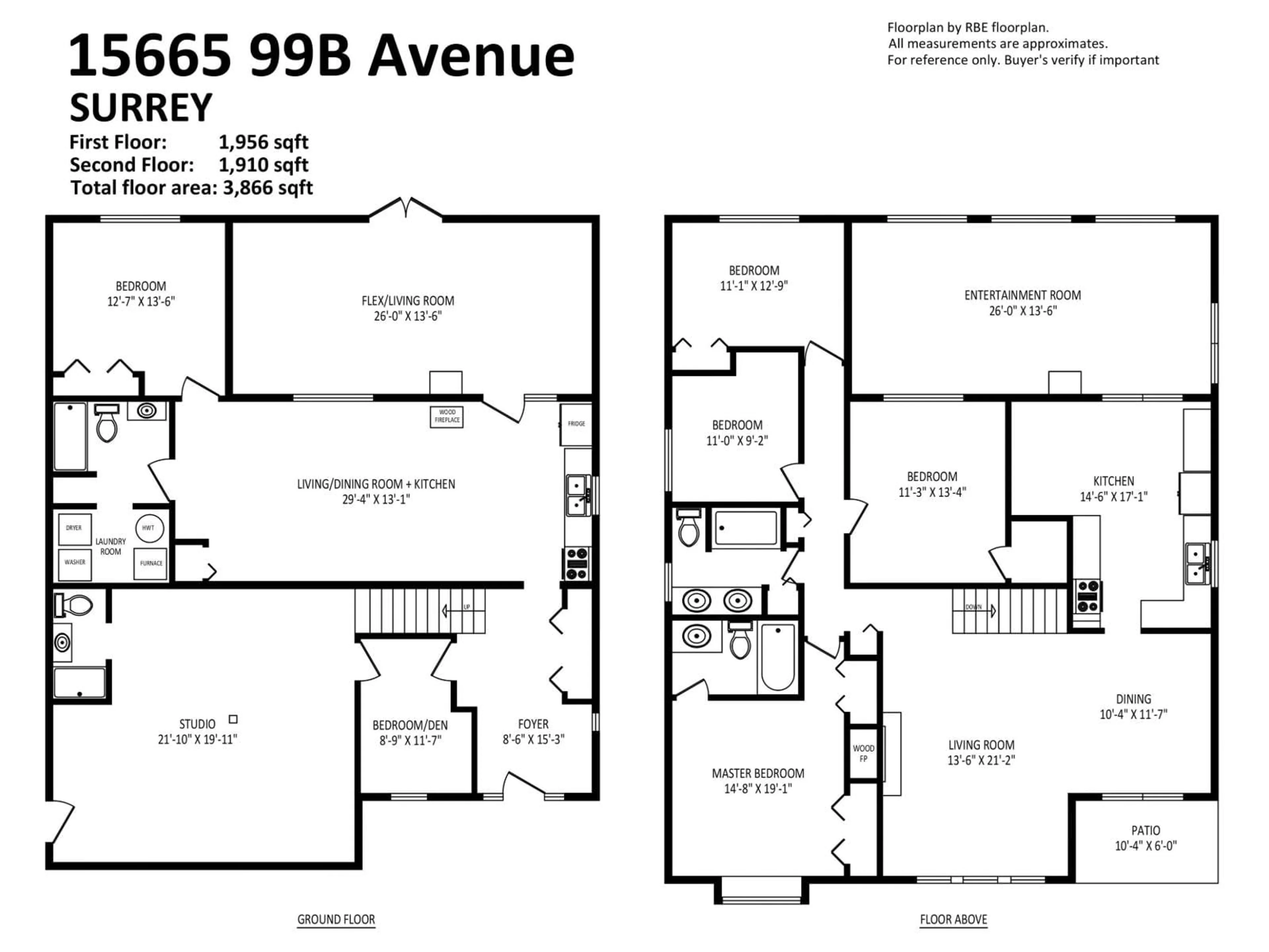 Floor plan for 15665 99B, Surrey British Columbia V4N2W1
