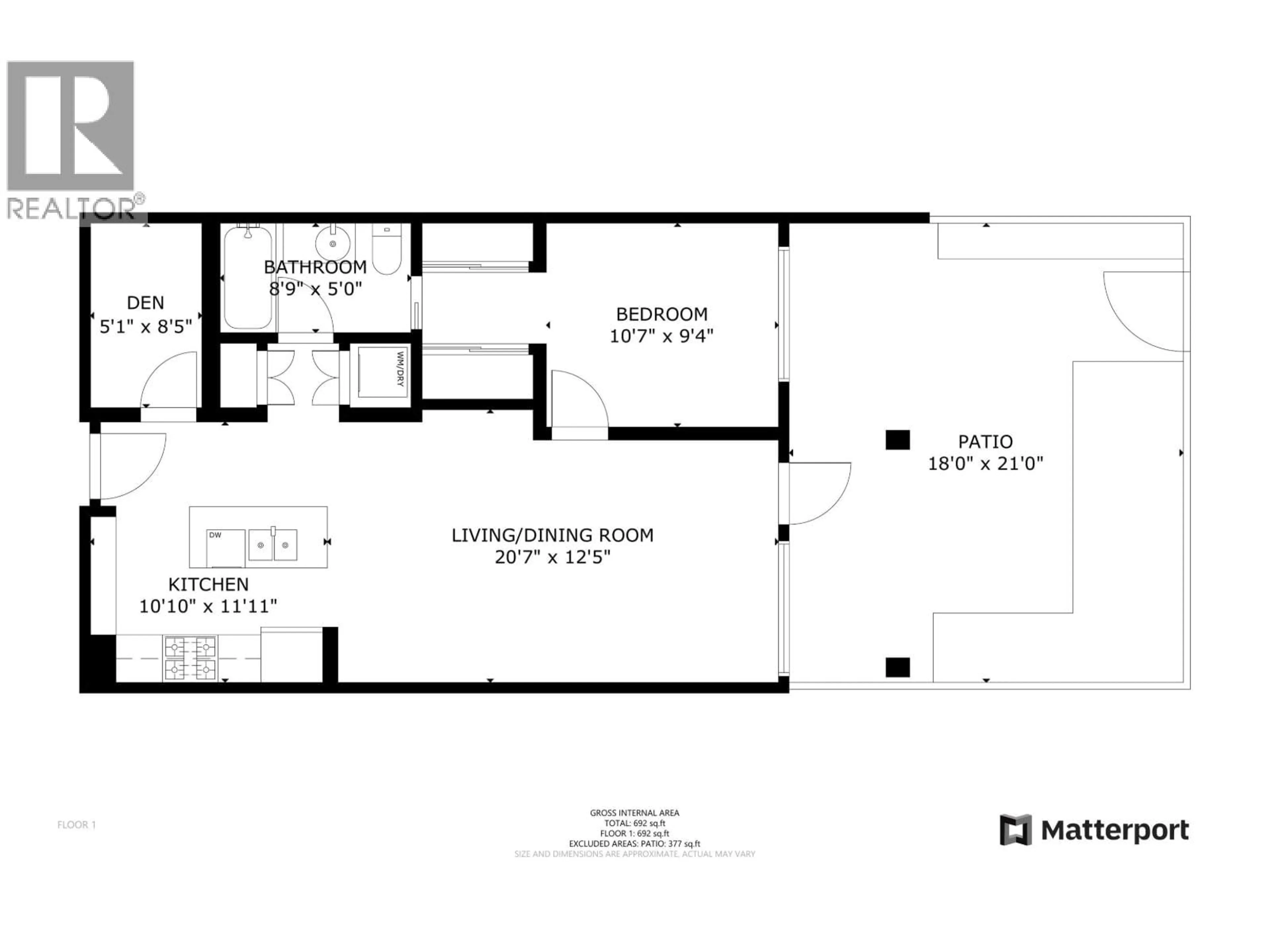 Floor plan for 103 - 516 FOSTER AVENUE, Coquitlam British Columbia V3J0H8