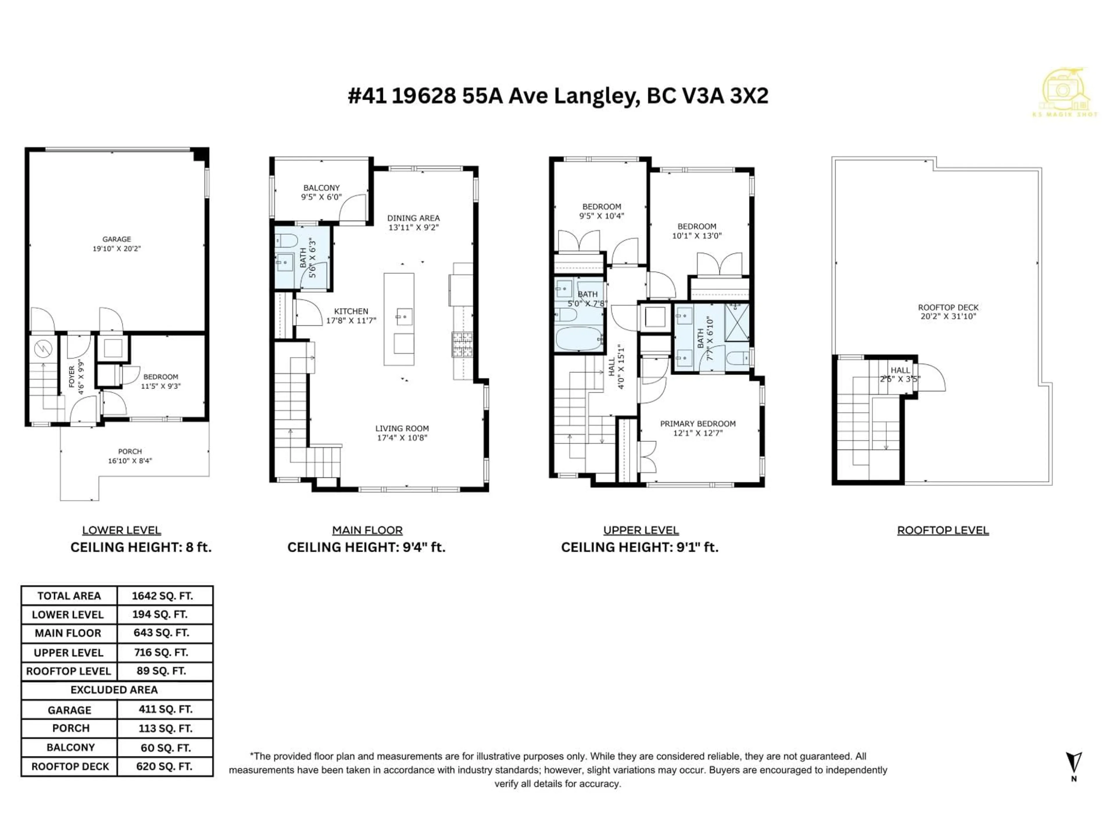 Floor plan for 41 - 19628 55A, Langley British Columbia V3A3X2