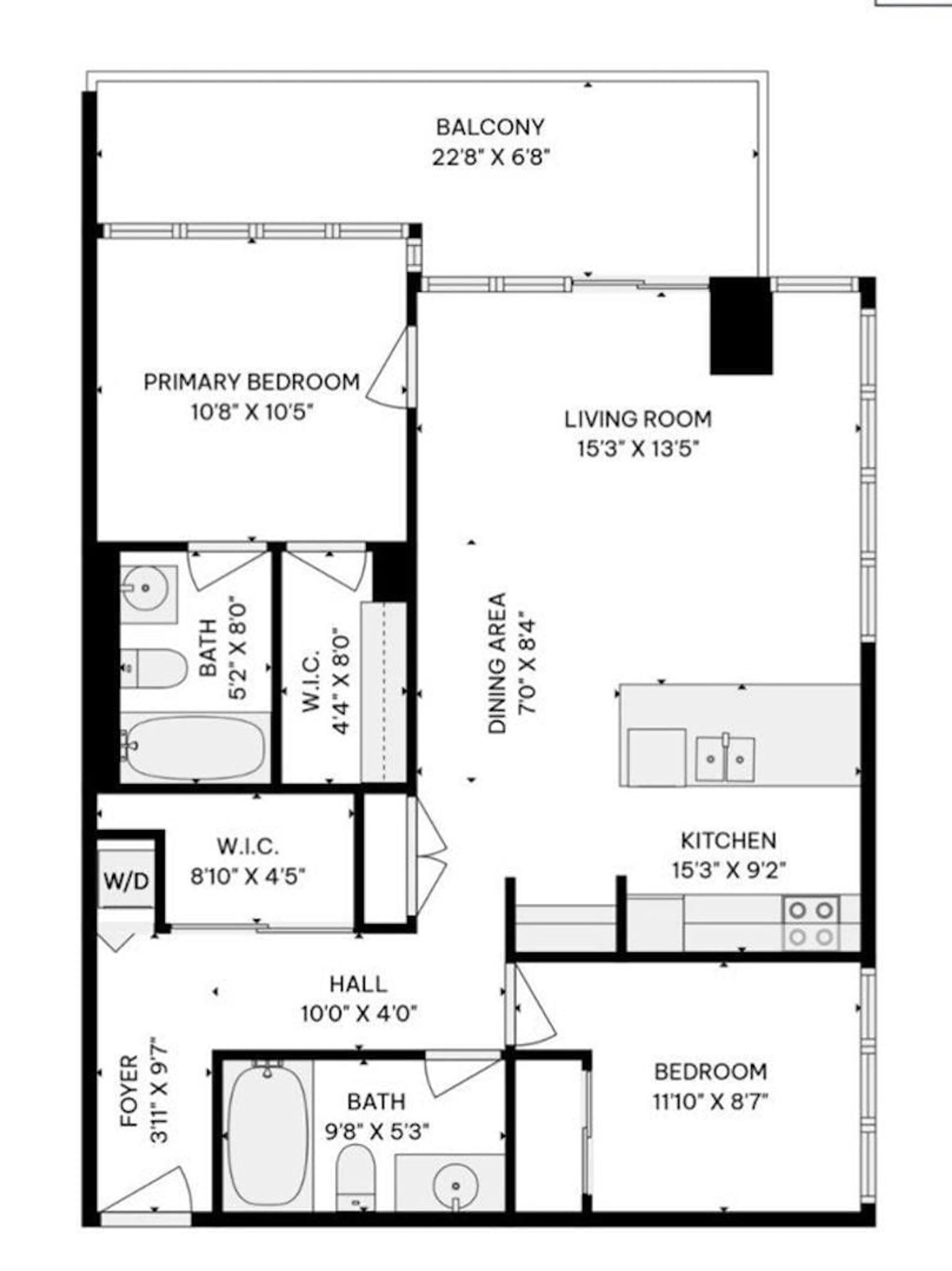 Floor plan for 2904 - 13688 100, Surrey British Columbia V3T0G5