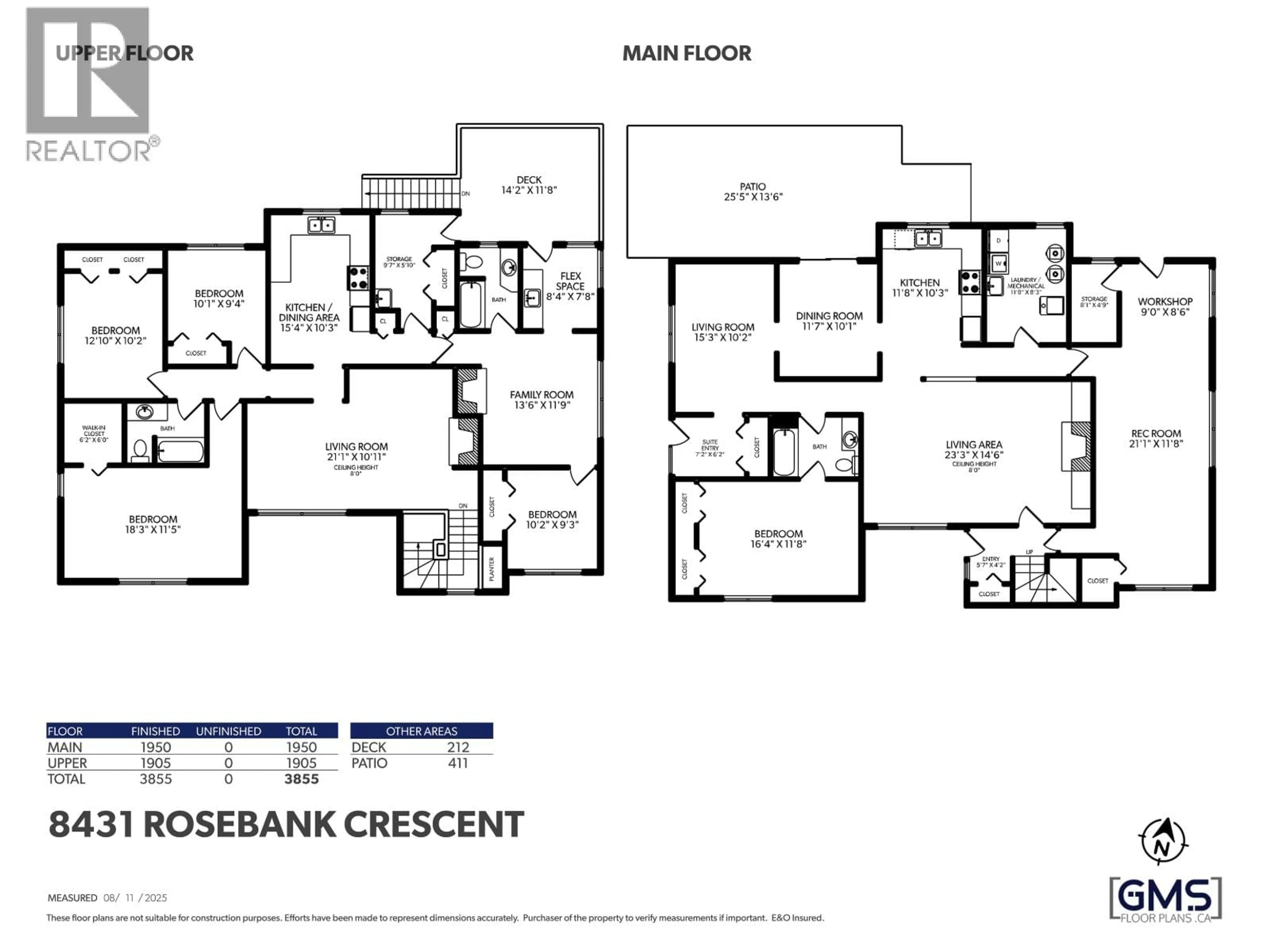 Floor plan for 8431 ROSEBANK CRESCENT, Richmond British Columbia V7A2K8