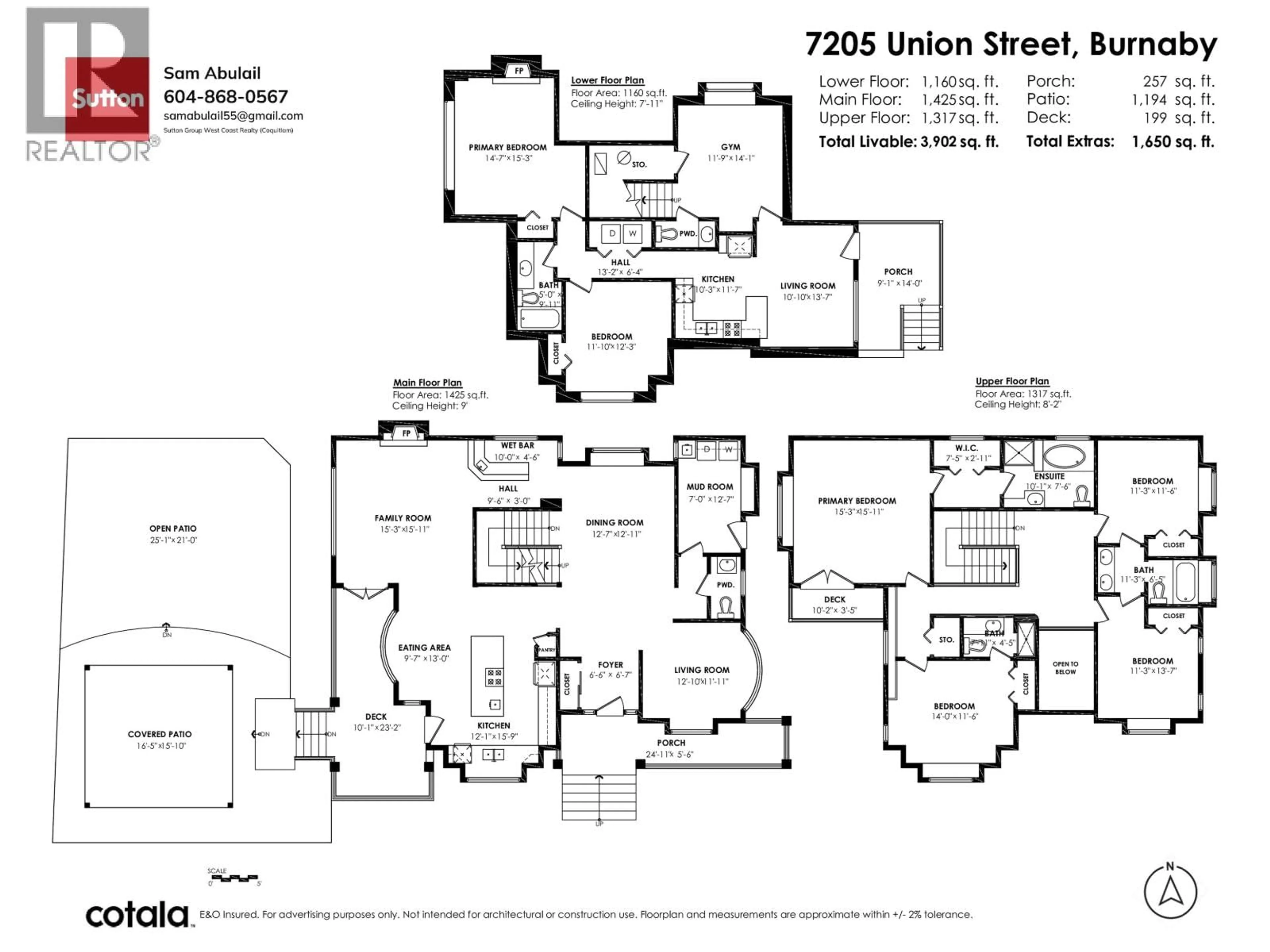 Floor plan for 7205 UNION STREET, Burnaby British Columbia V5A1J1