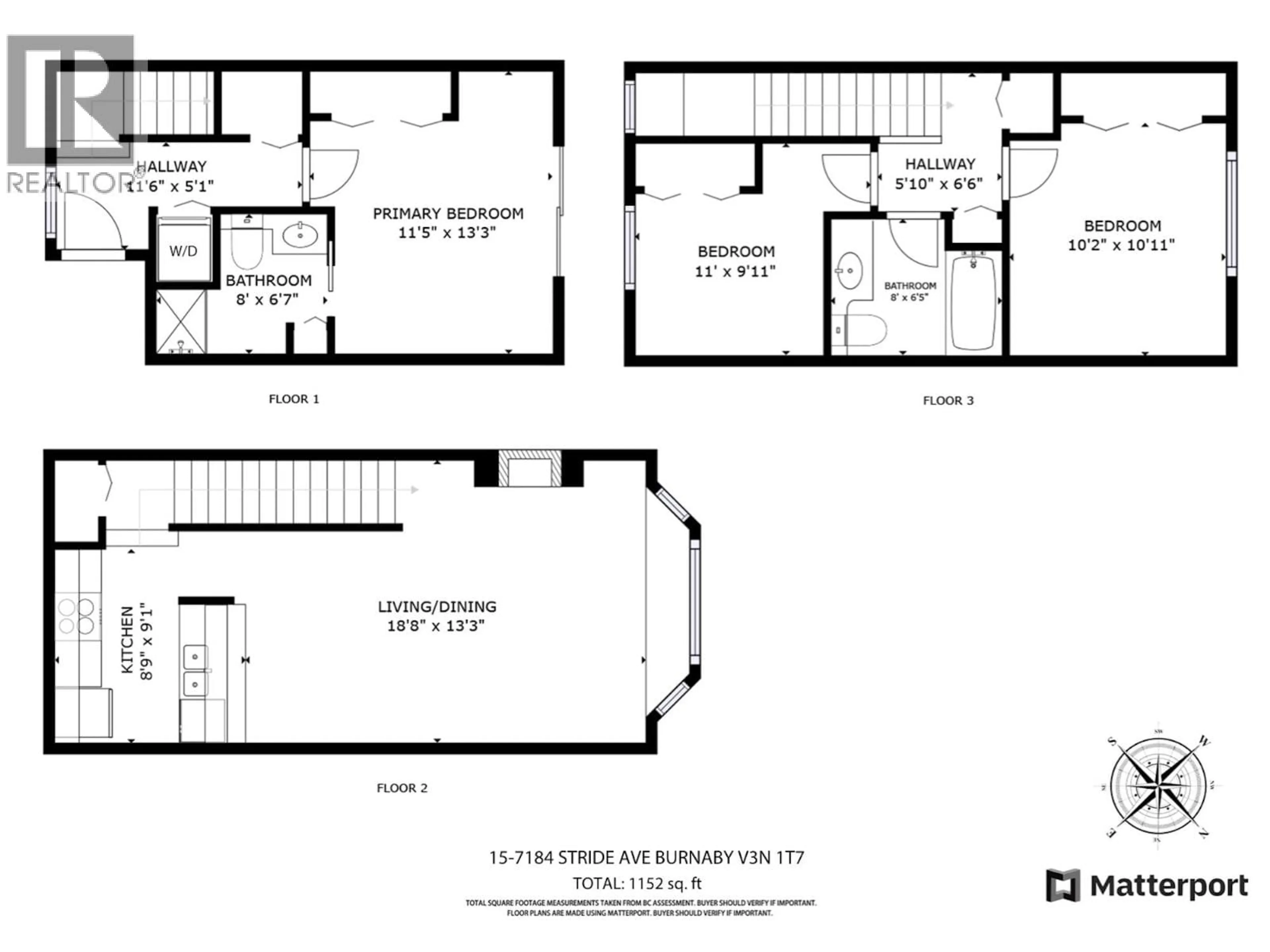 Floor plan for 15 - 7184 STRIDE AVENUE, Burnaby British Columbia V3N1T7