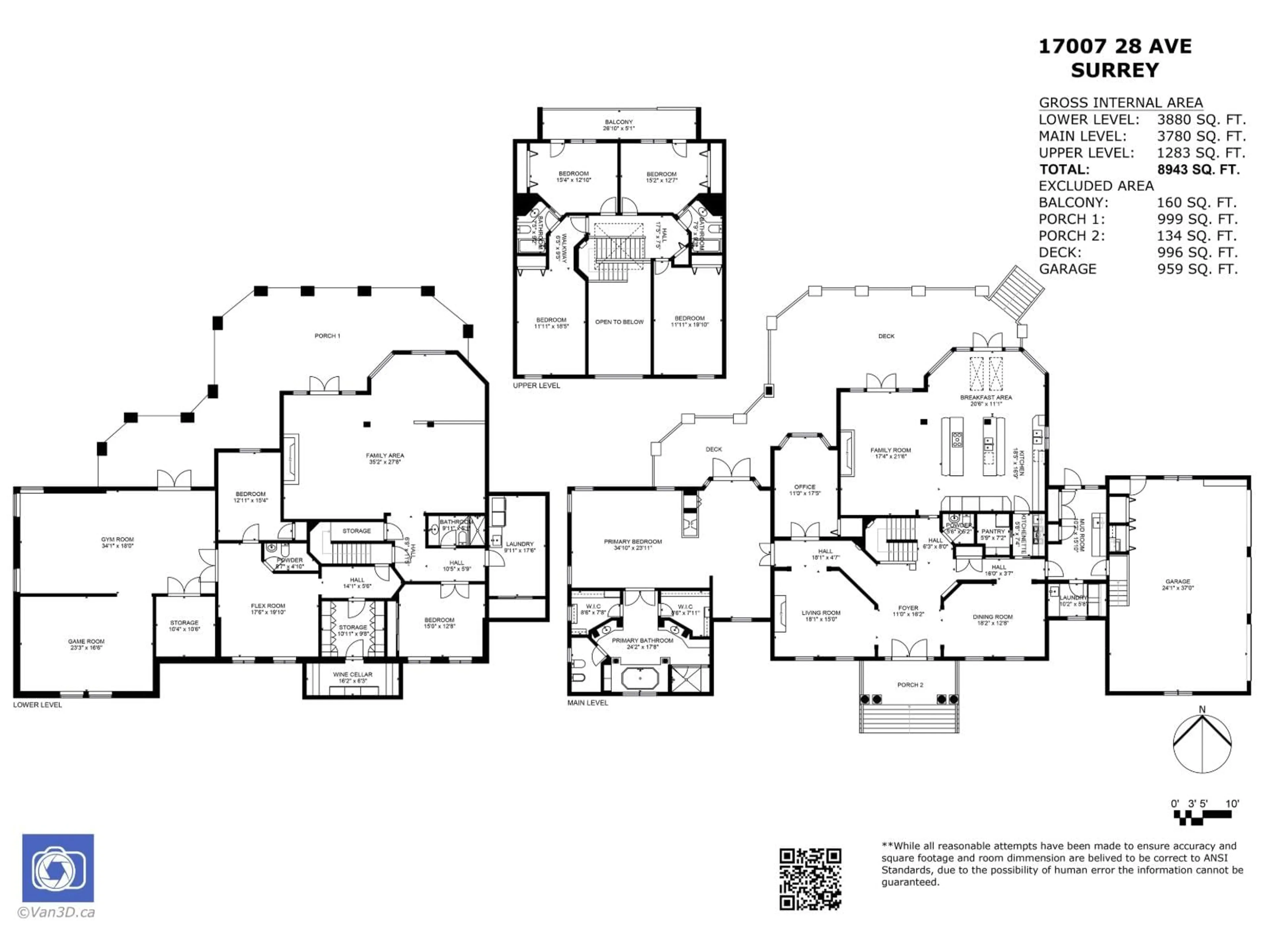 Floor plan for 17007 28, Surrey British Columbia V3Z9W8