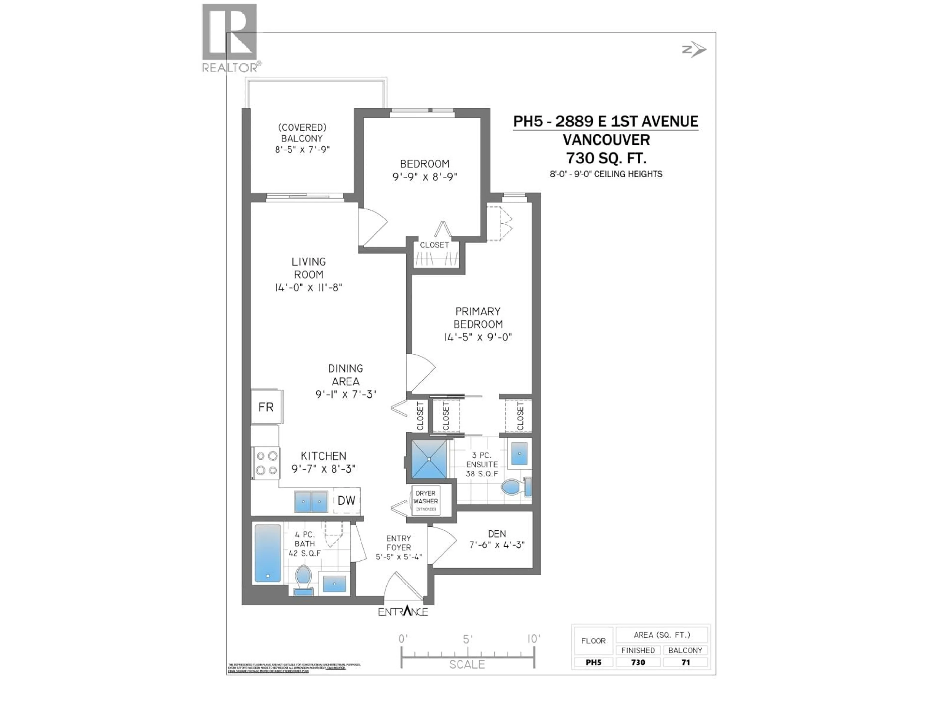 Floor plan for PH5 - 2889 1ST AVENUE, Vancouver British Columbia V5M0G2