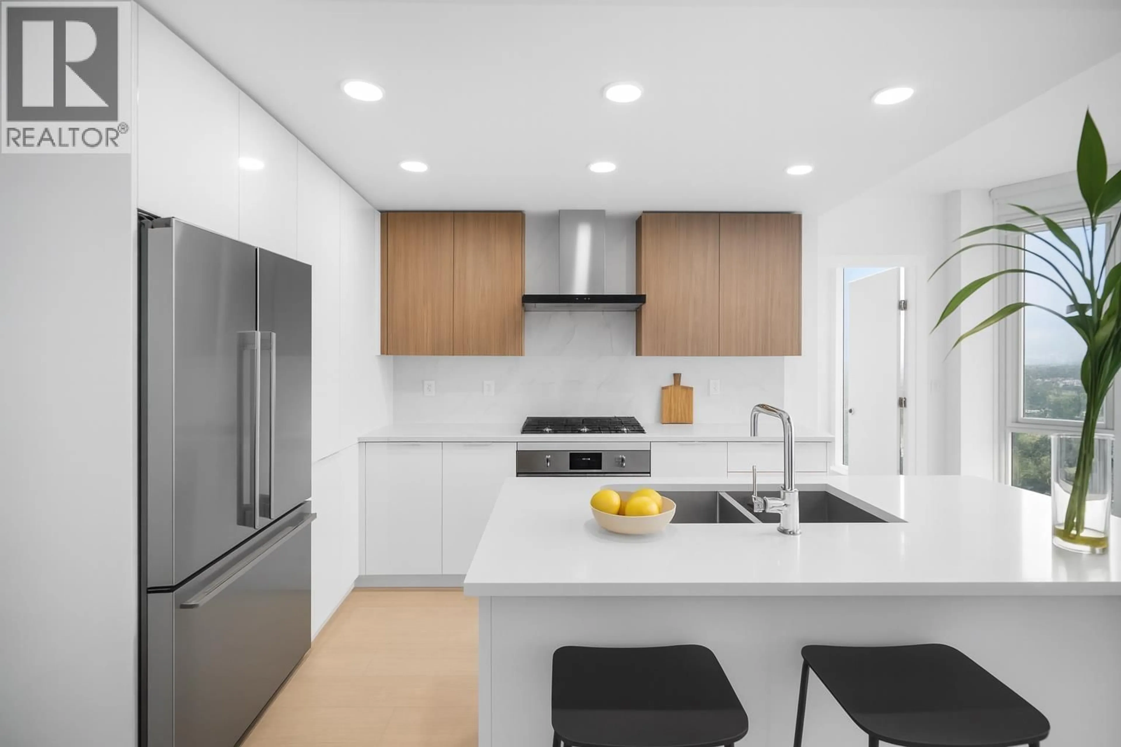 Contemporary kitchen, ceramic/tile floor for 2107 - 7769 PARK CRESCENT, Burnaby British Columbia V3N0J7
