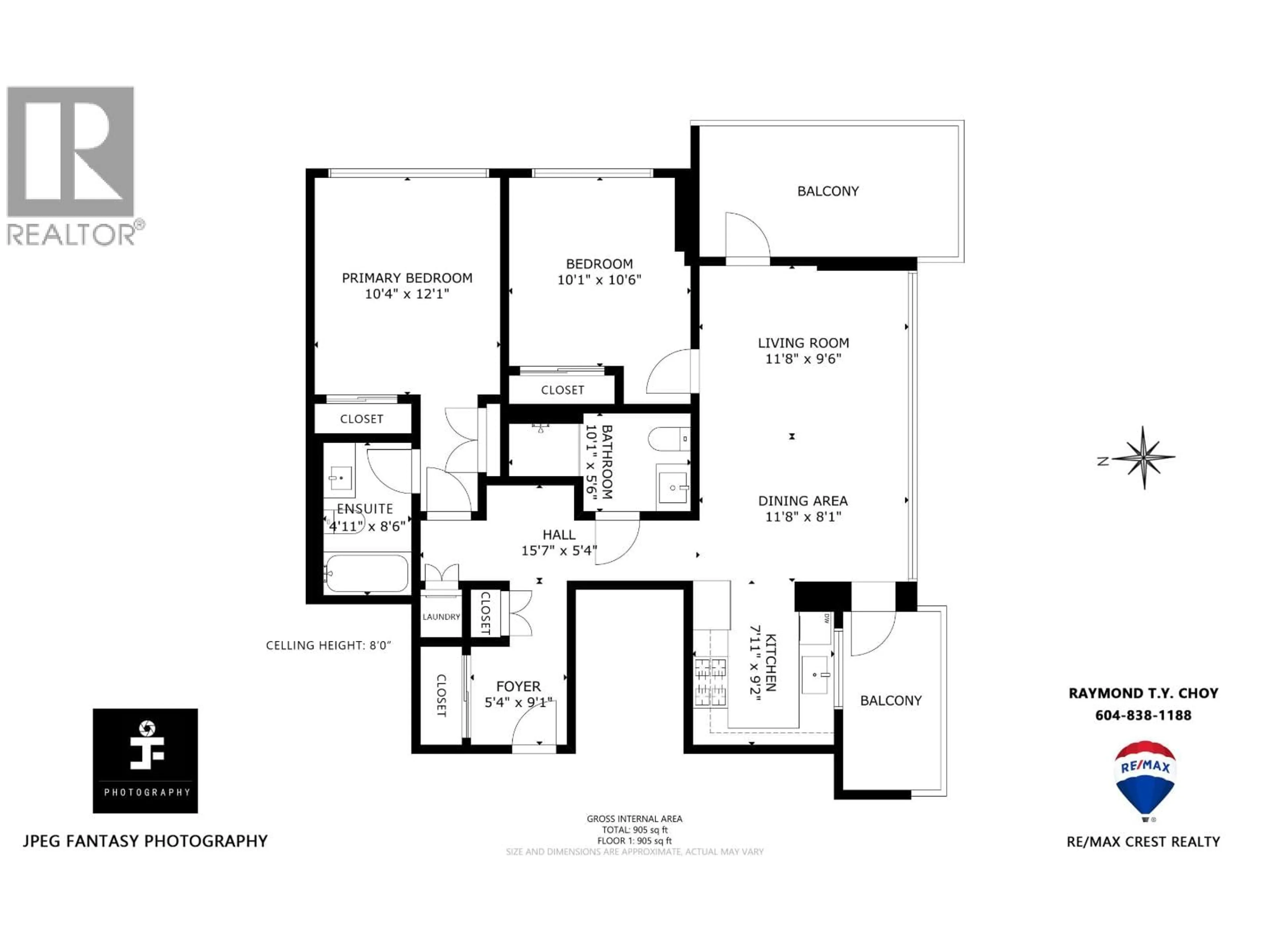 Floor plan for 1005 - 7979 FIRBRIDGE WAY, Richmond British Columbia V6X0K7