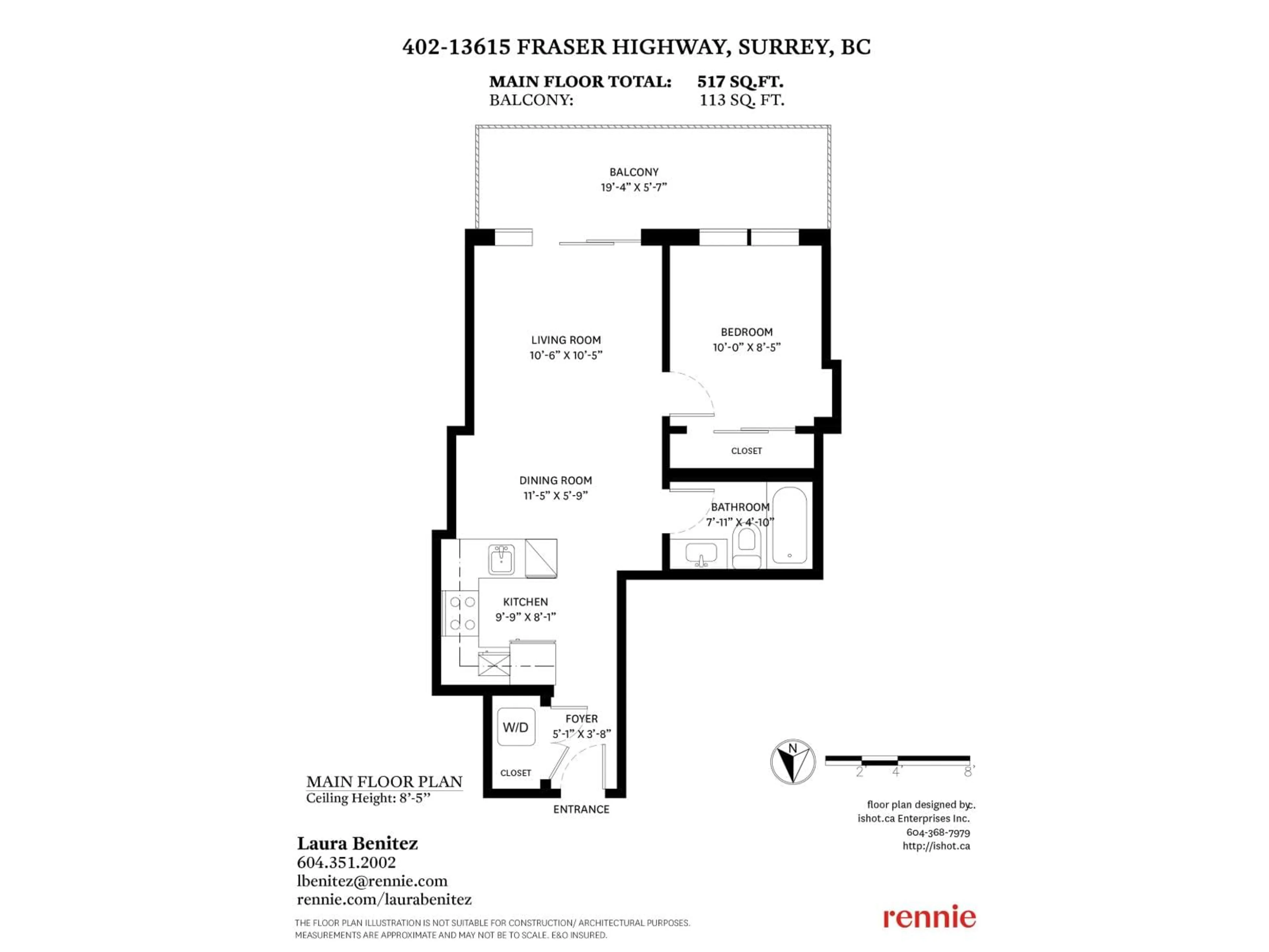 Floor plan for 402 - 13615 FRASER, Surrey British Columbia V3T0P7