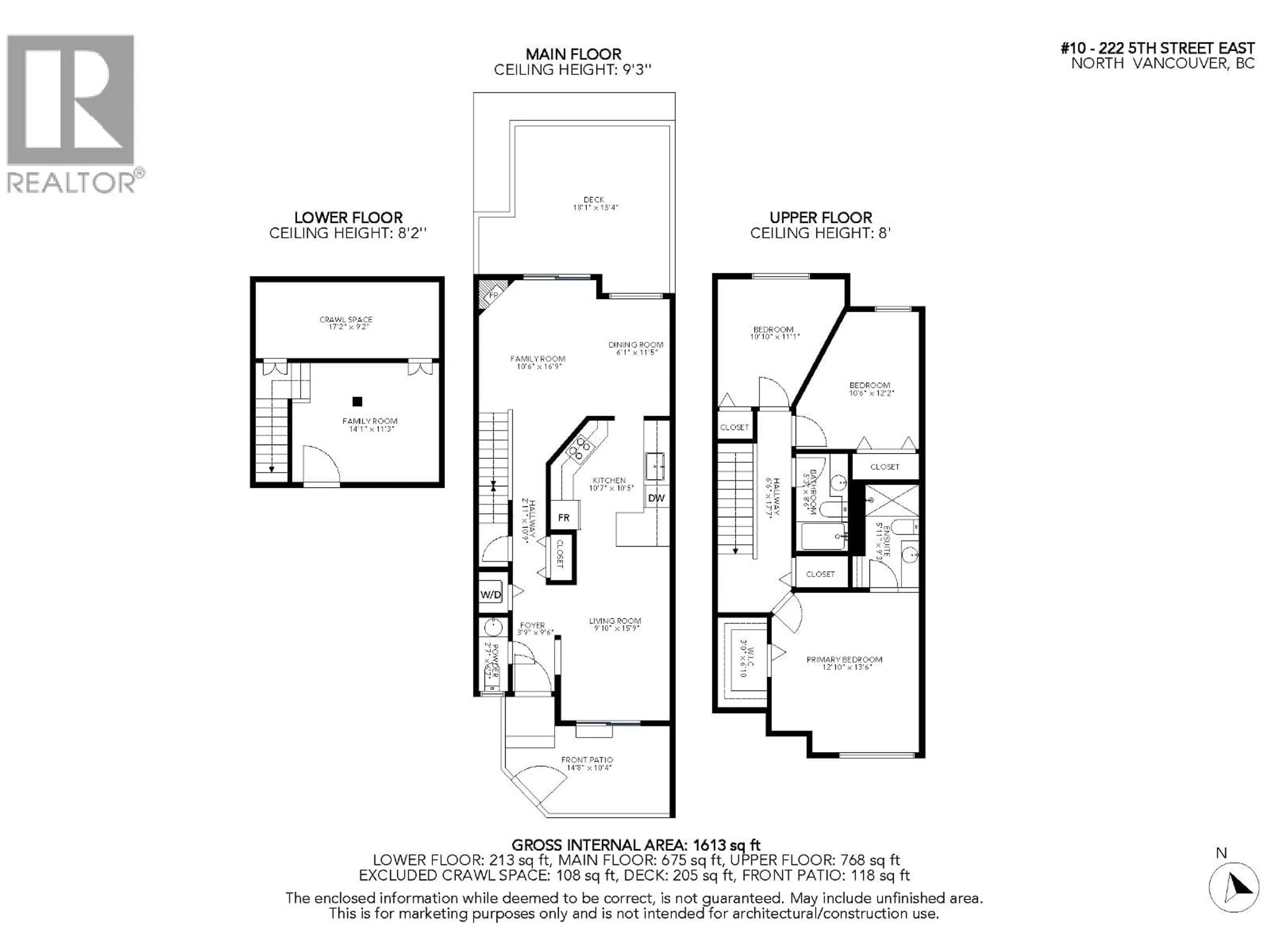 Floor plan for 10 - 222 5TH STREET, North Vancouver British Columbia V7L1L7
