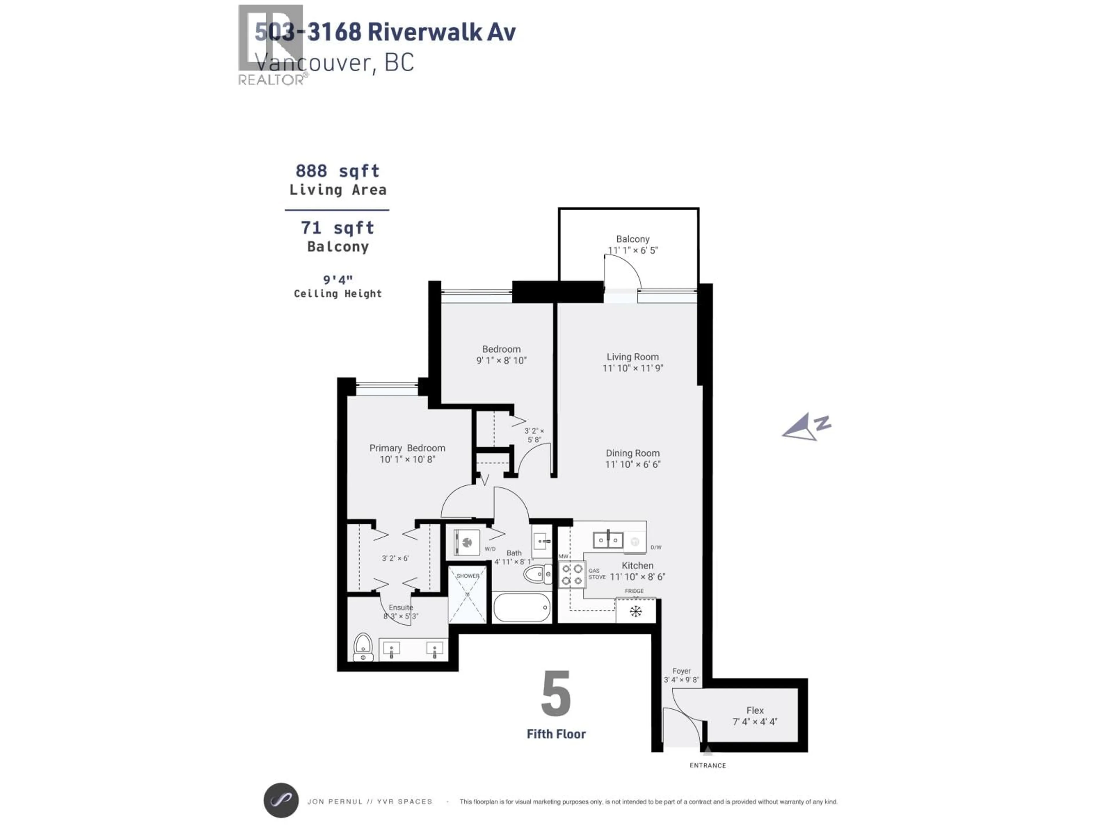 Floor plan for 503 - 3168 RIVERWALK AVENUE, Vancouver British Columbia V5S0B8