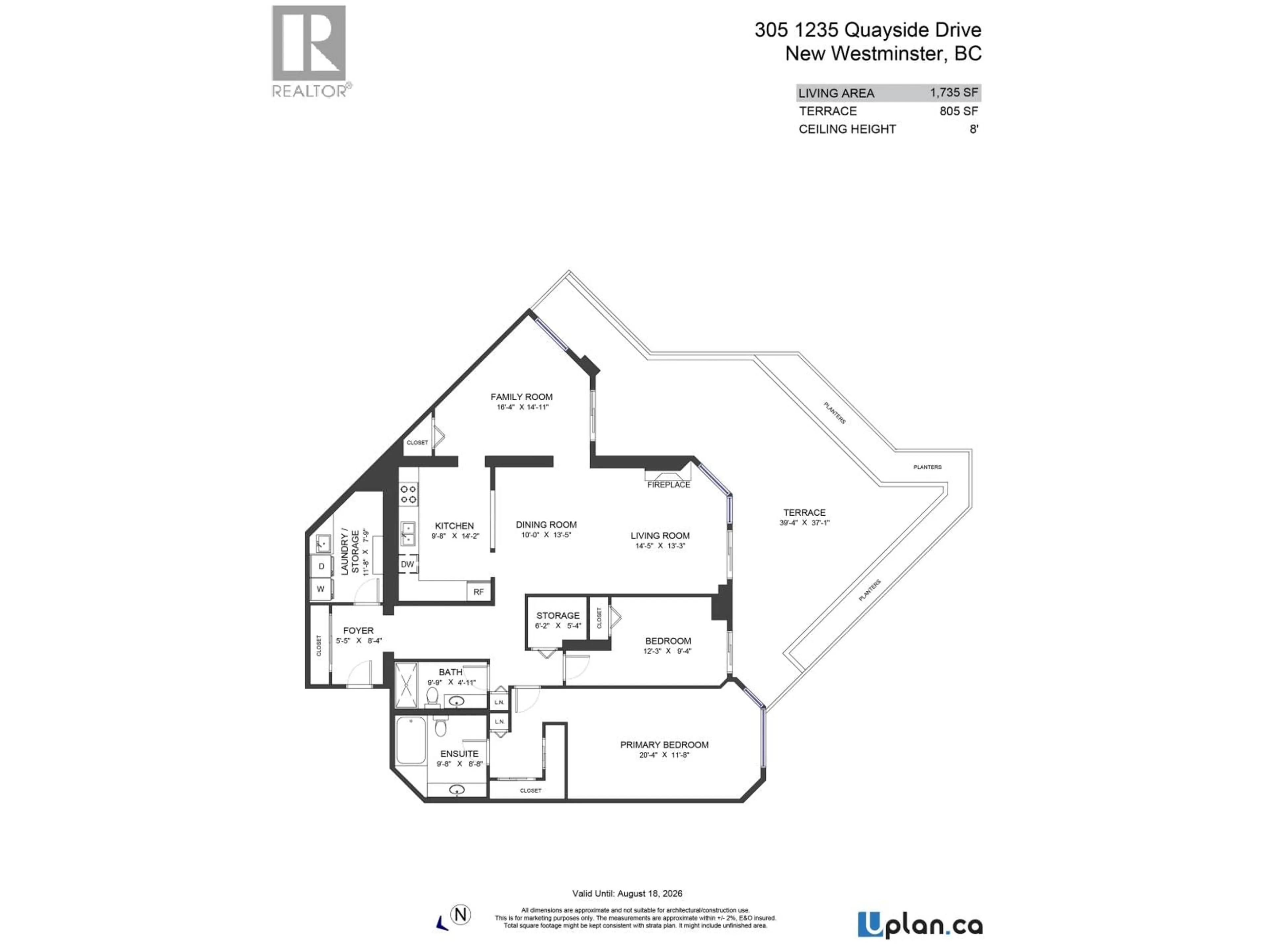 Floor plan for 305 - 1235 QUAYSIDE DRIVE, New Westminster British Columbia V3M6J5
