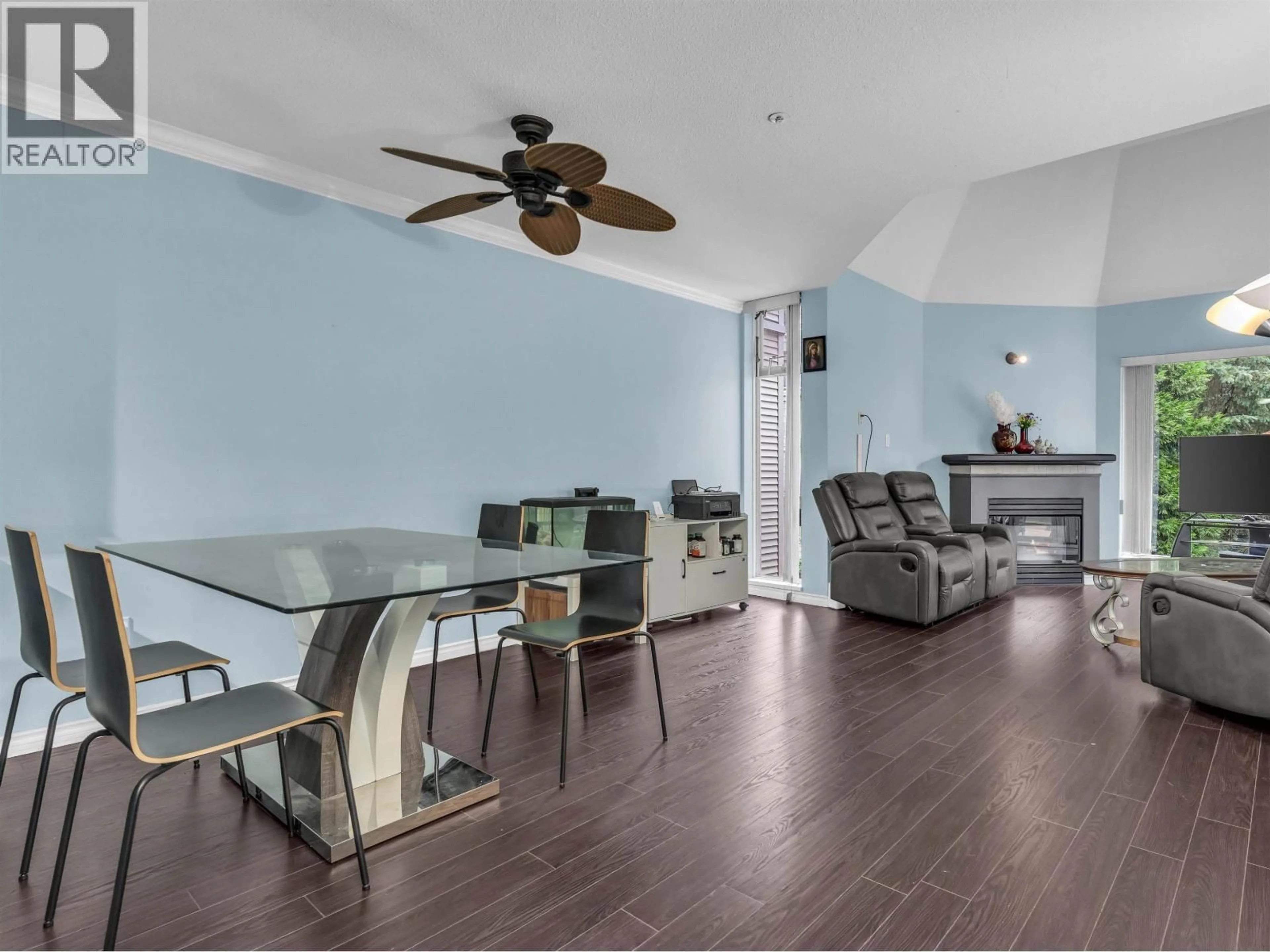 Living room with furniture, wood/laminate floor for 307 - 1219 JOHNSON STREET, Coquitlam British Columbia V3B7L5