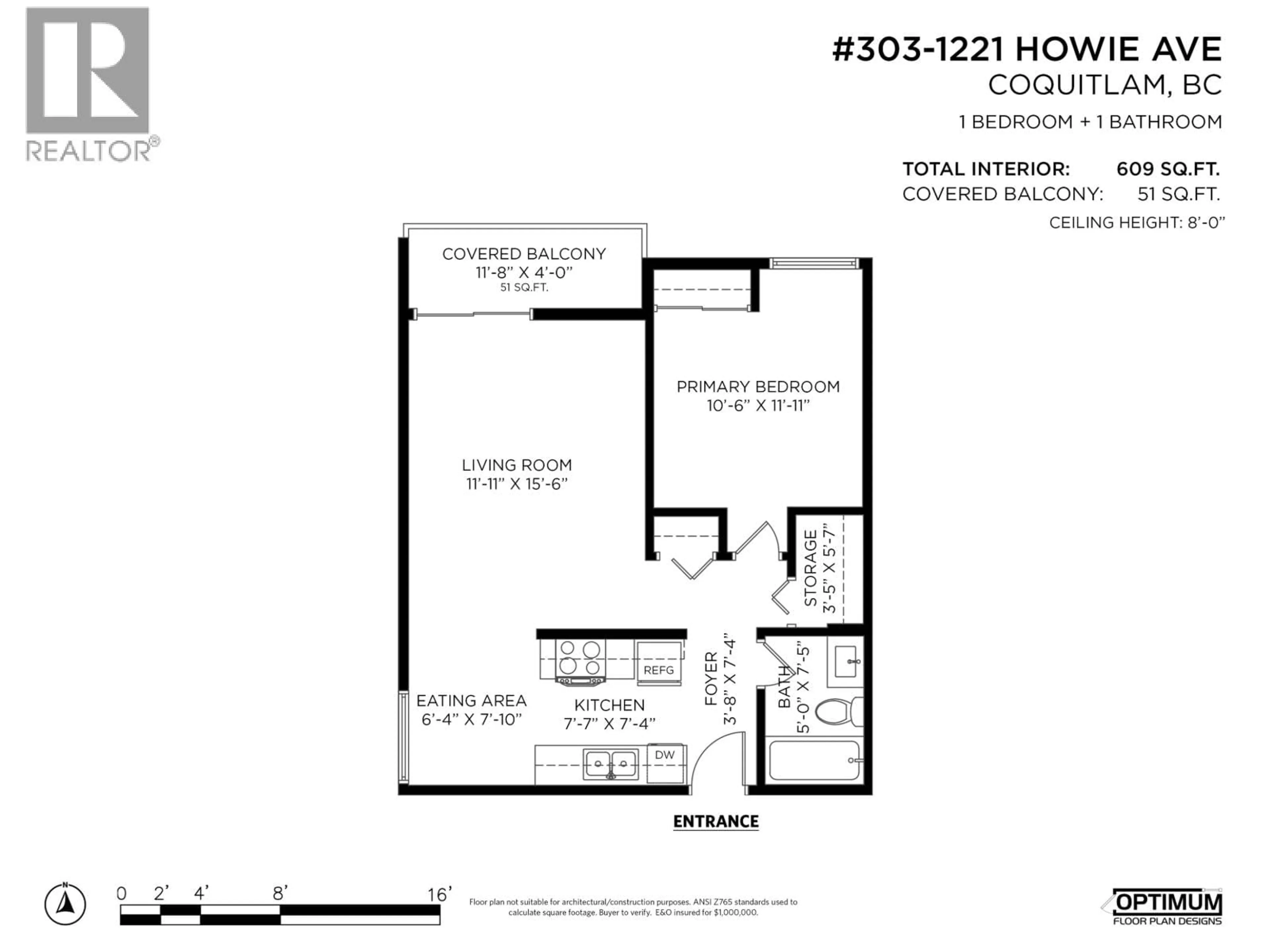 Floor plan for 303 - 1121 HOWIE AVENUE, Coquitlam British Columbia V3J1T9