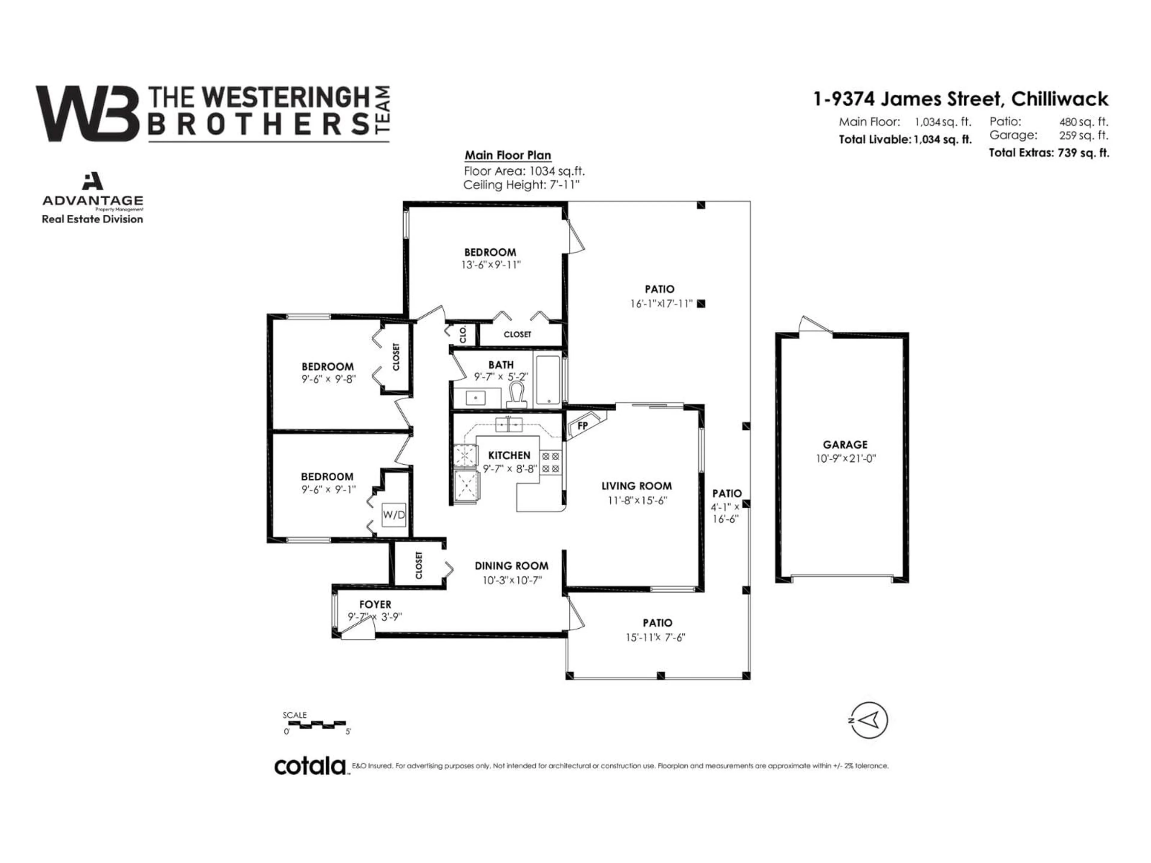 Floor plan for 1 - 9374 JAMES STREET, Chilliwack British Columbia V2P6G9