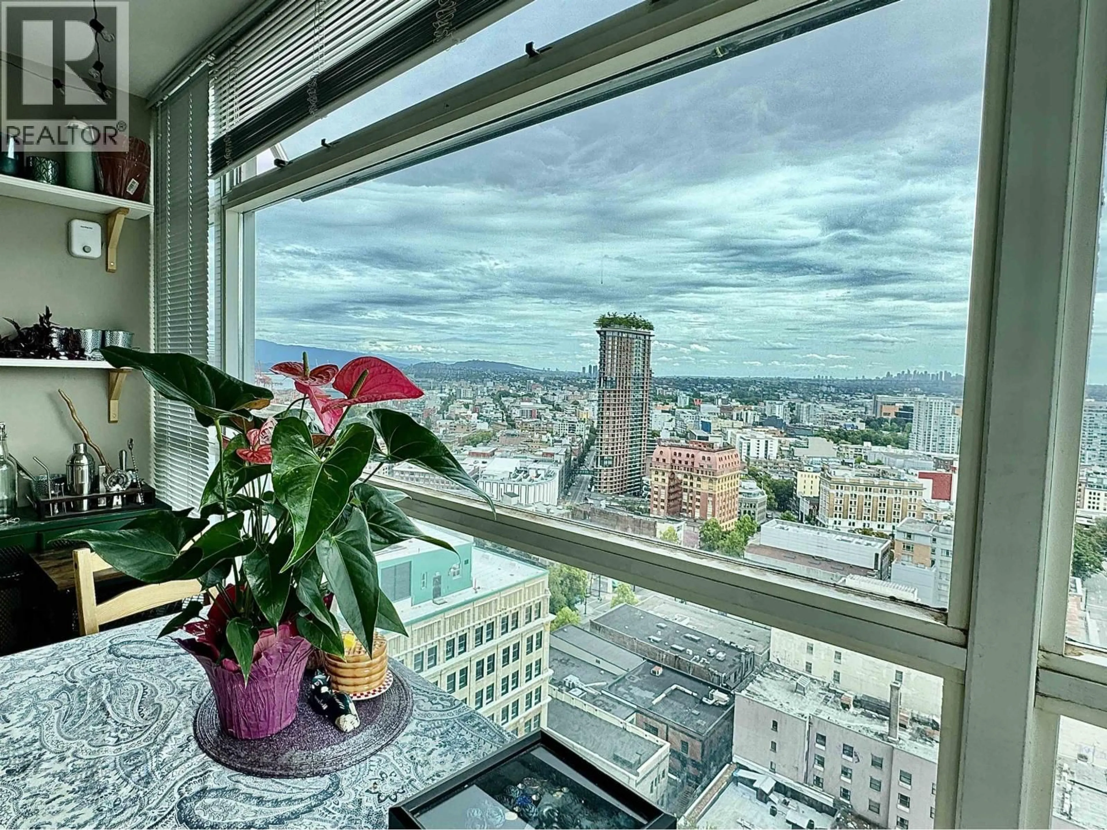 Balcony in the apartment, city buildings view from balcony for 2609 - 438 SEYMOUR STREET, Vancouver British Columbia V6B6H4