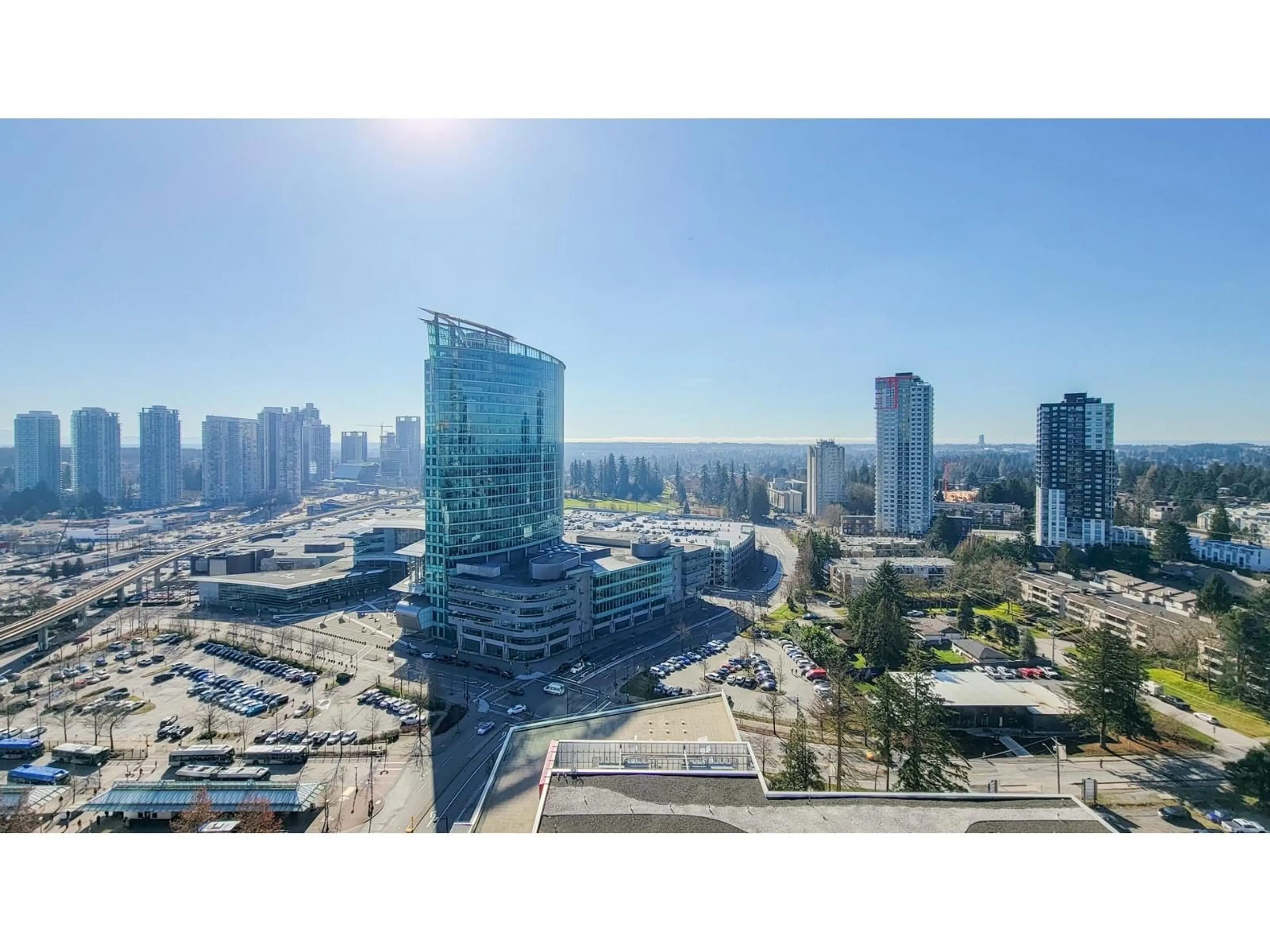 A pic from outside/outdoor area/front of a property/back of a property/a pic from drone, city buildings view from balcony for 2501 - 13438 CENTRAL, Surrey British Columbia V3T0N2