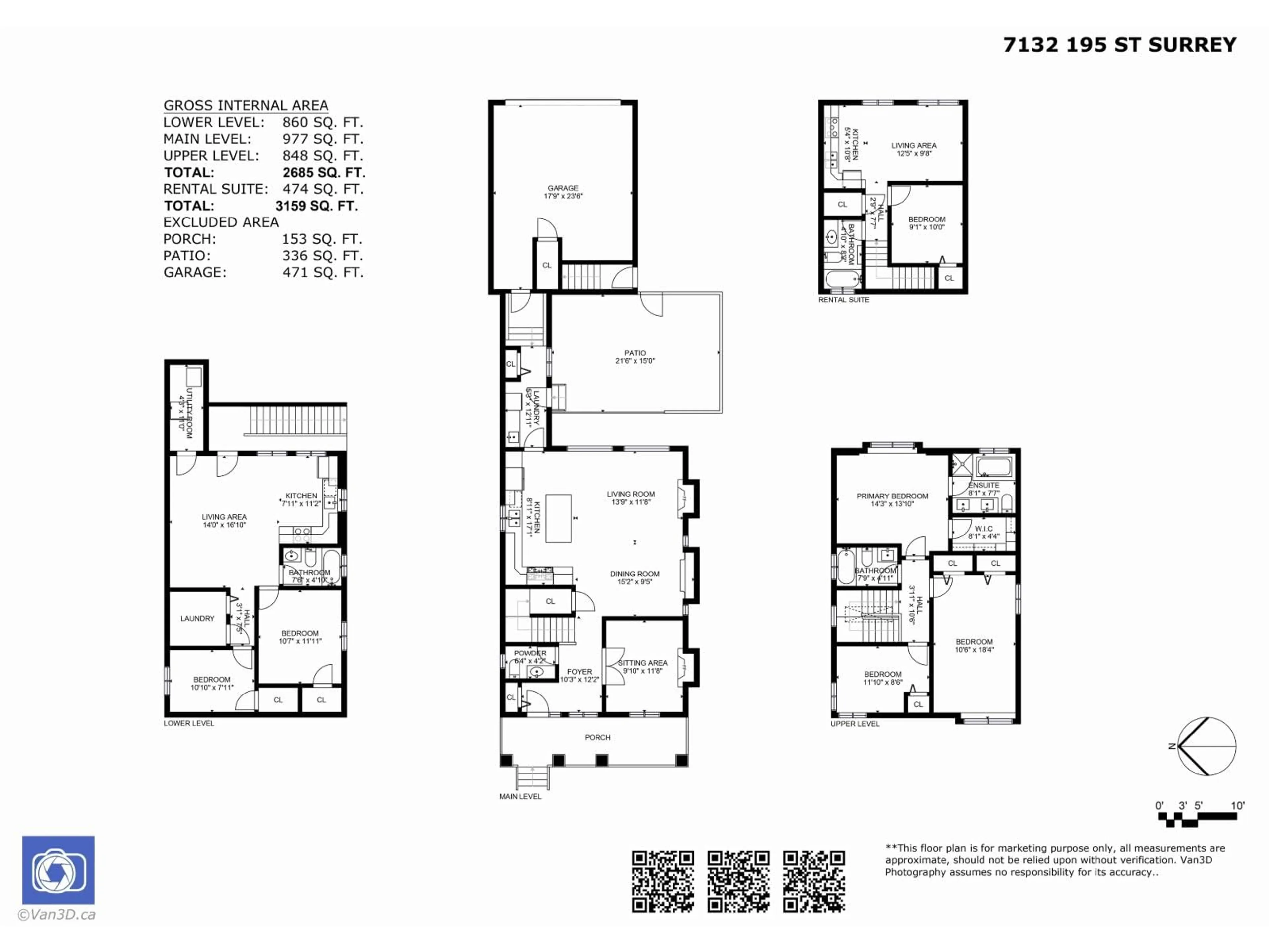 Floor plan for 7132 195, Surrey British Columbia V4N5Y7