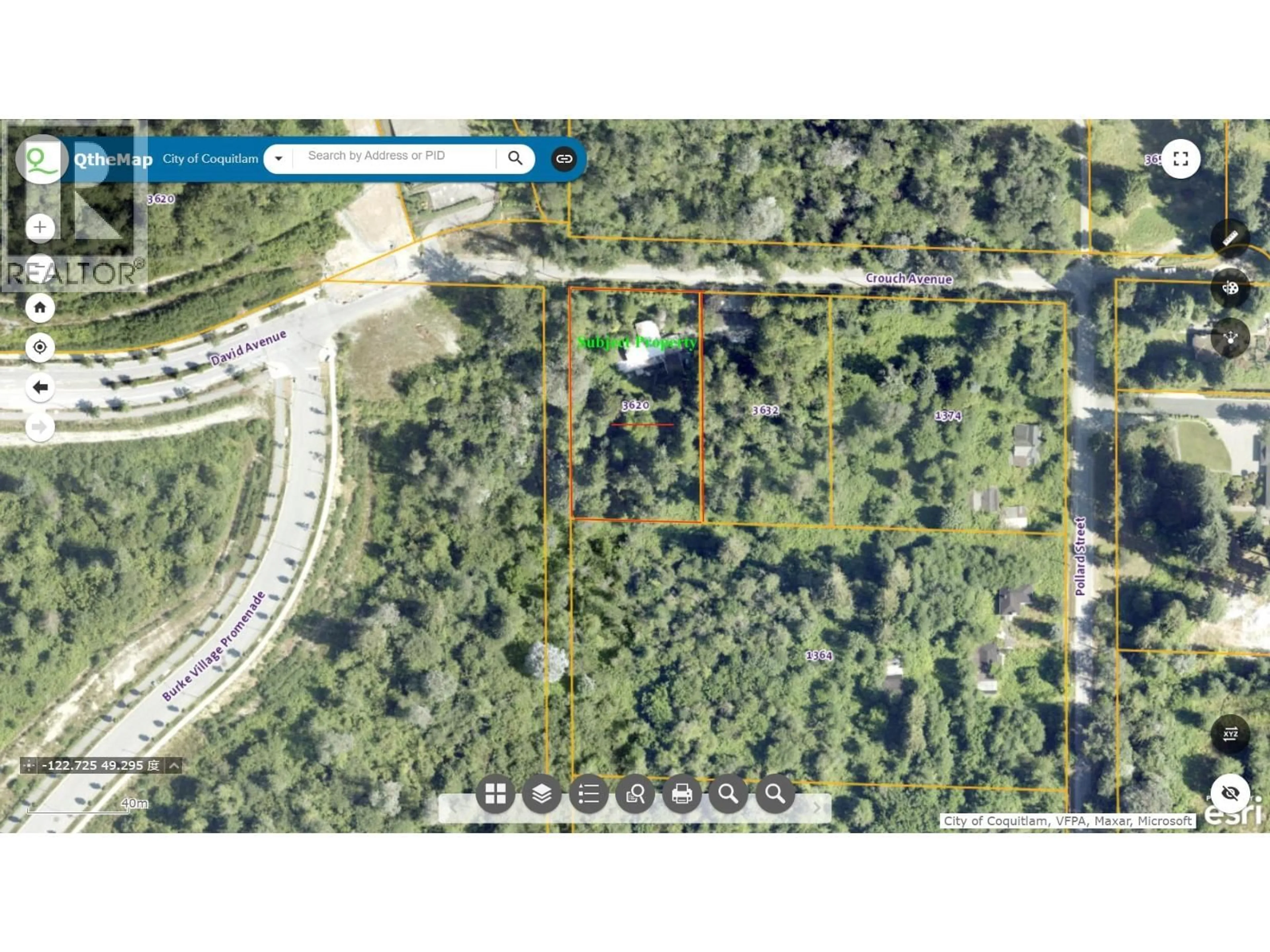 A pic from outside/outdoor area/front of a property/back of a property/a pic from drone, forest/trees view for 3620 CROUCH AVENUE, Coquitlam British Columbia V3E3H4