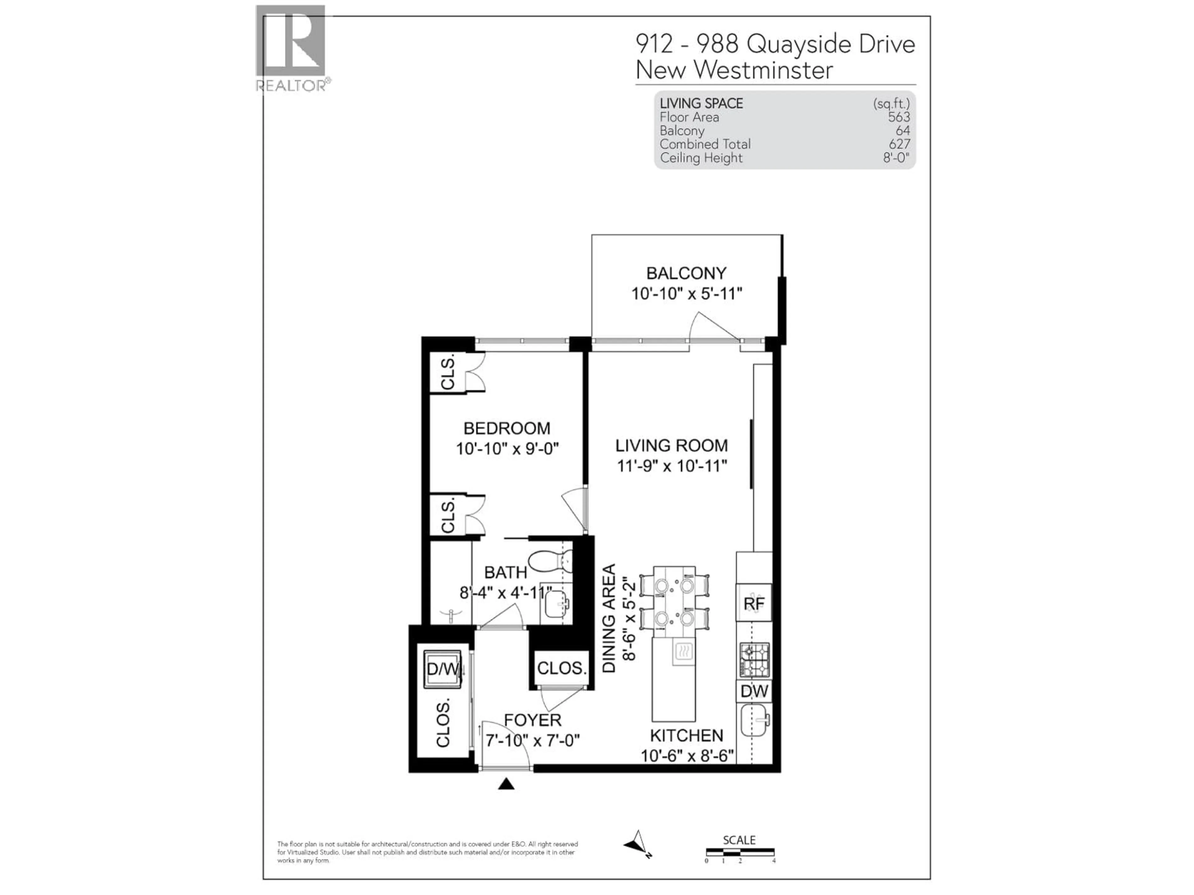 Floor plan for 912 - 988 QUAYSIDE DRIVE, New Westminster British Columbia V3M0L5
