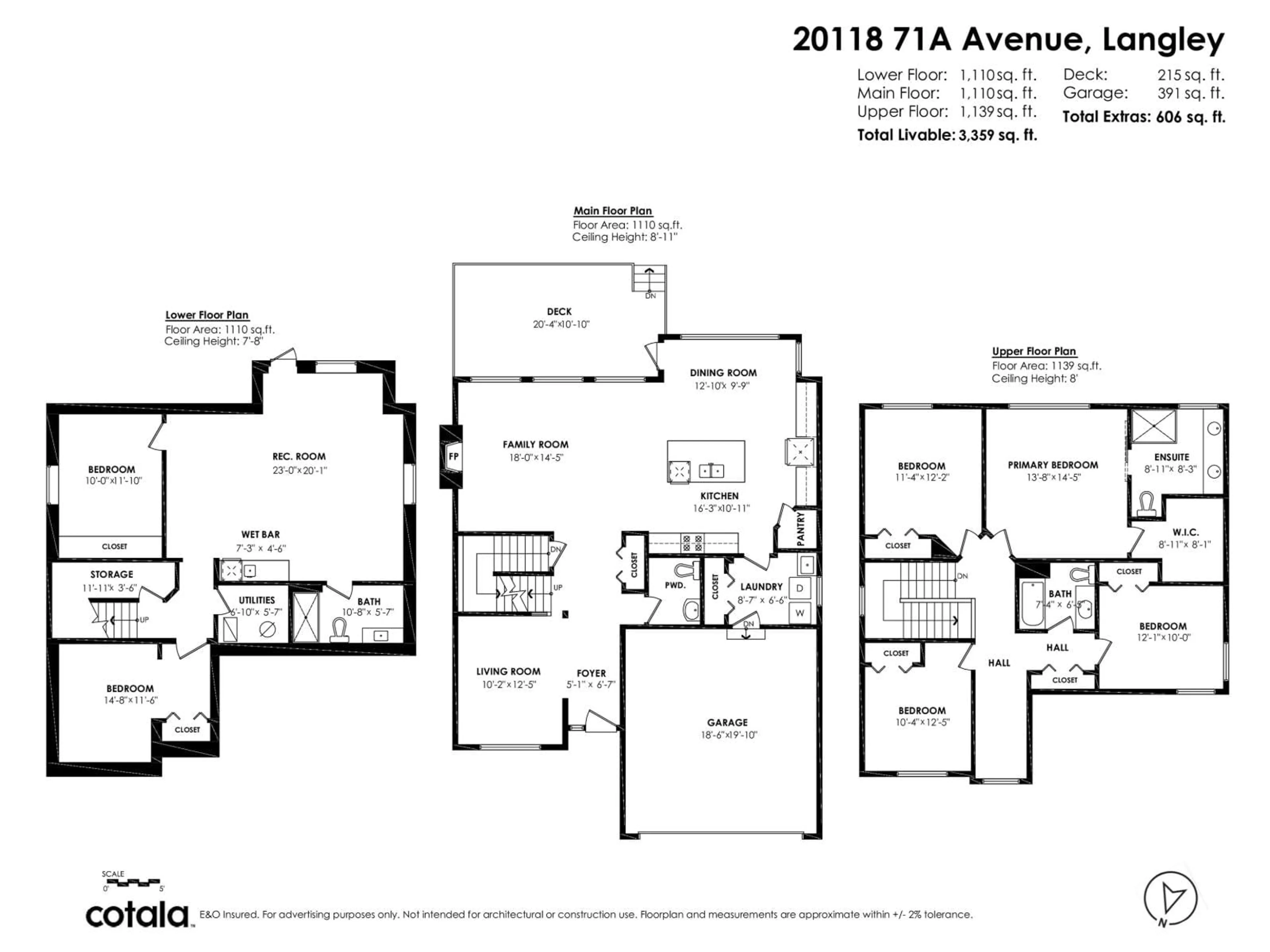 Floor plan for 20118 71A, Langley British Columbia V2Y3A1