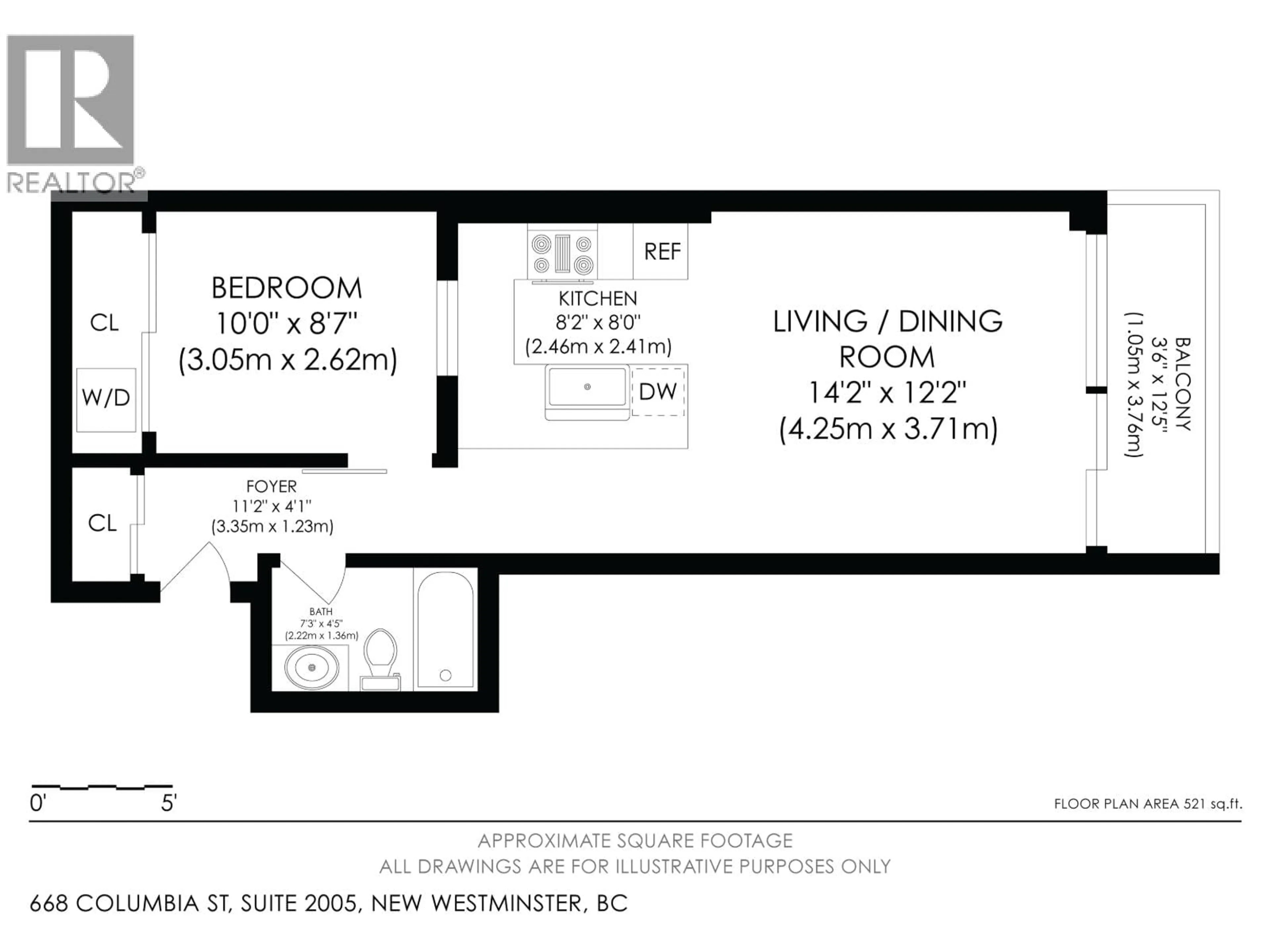 Floor plan for 2005 - 668 COLUMBIA STREET, New Westminster British Columbia V3M1A9