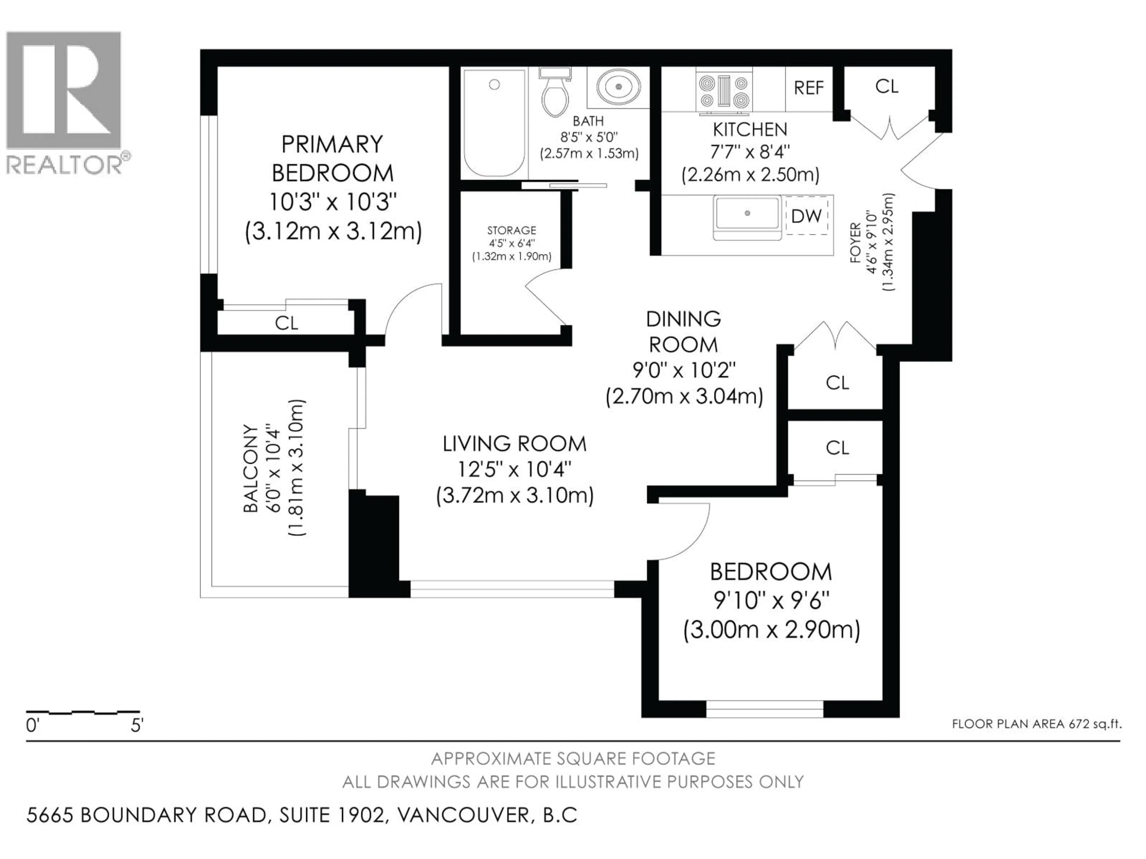 Floor plan for 1902 - 5665 BOUNDARY ROAD, Vancouver British Columbia V5R0E4