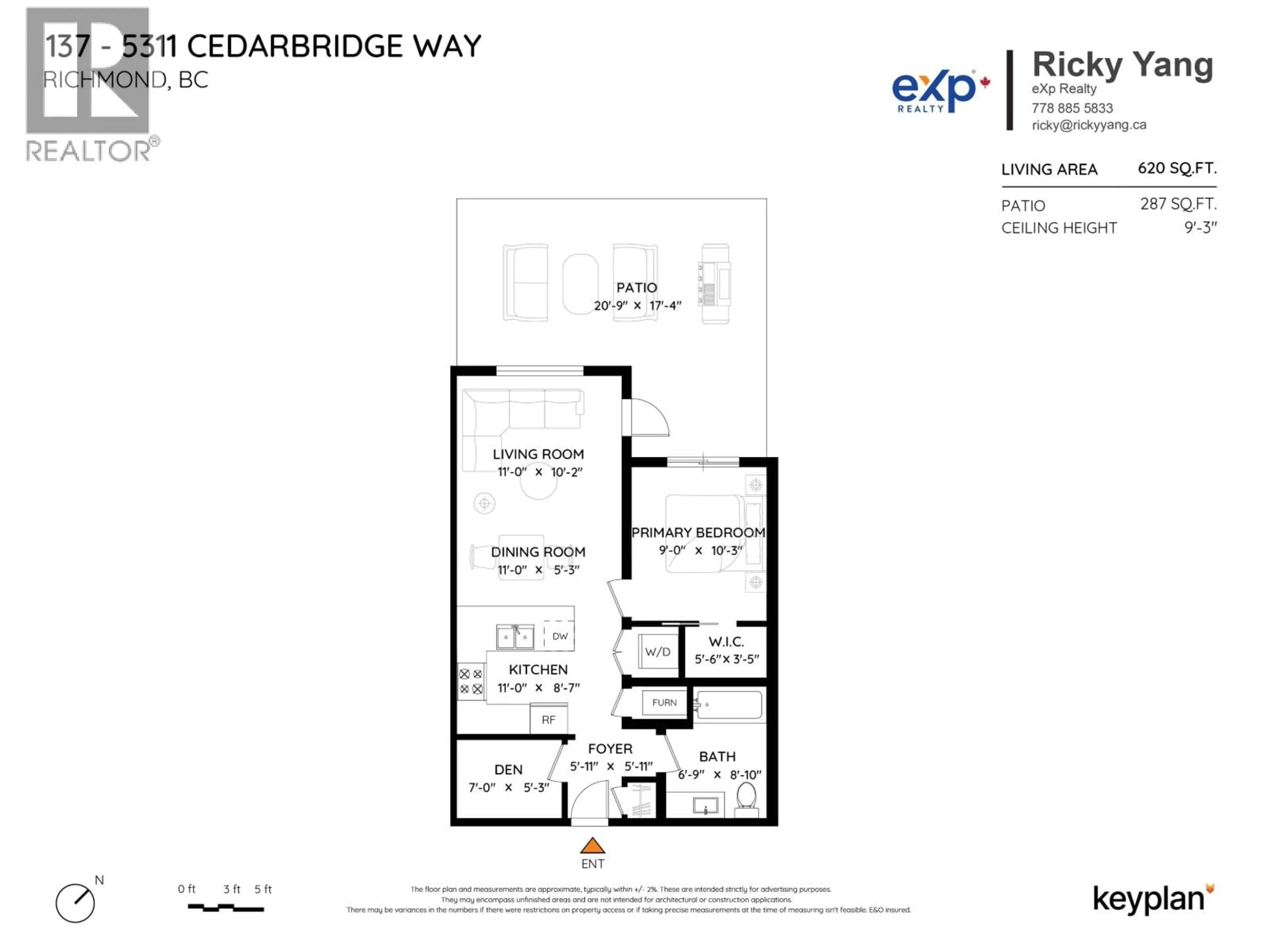 Floor plan for 137 - 5311 CEDARBRIDGE WAY, Richmond British Columbia V6X0M3