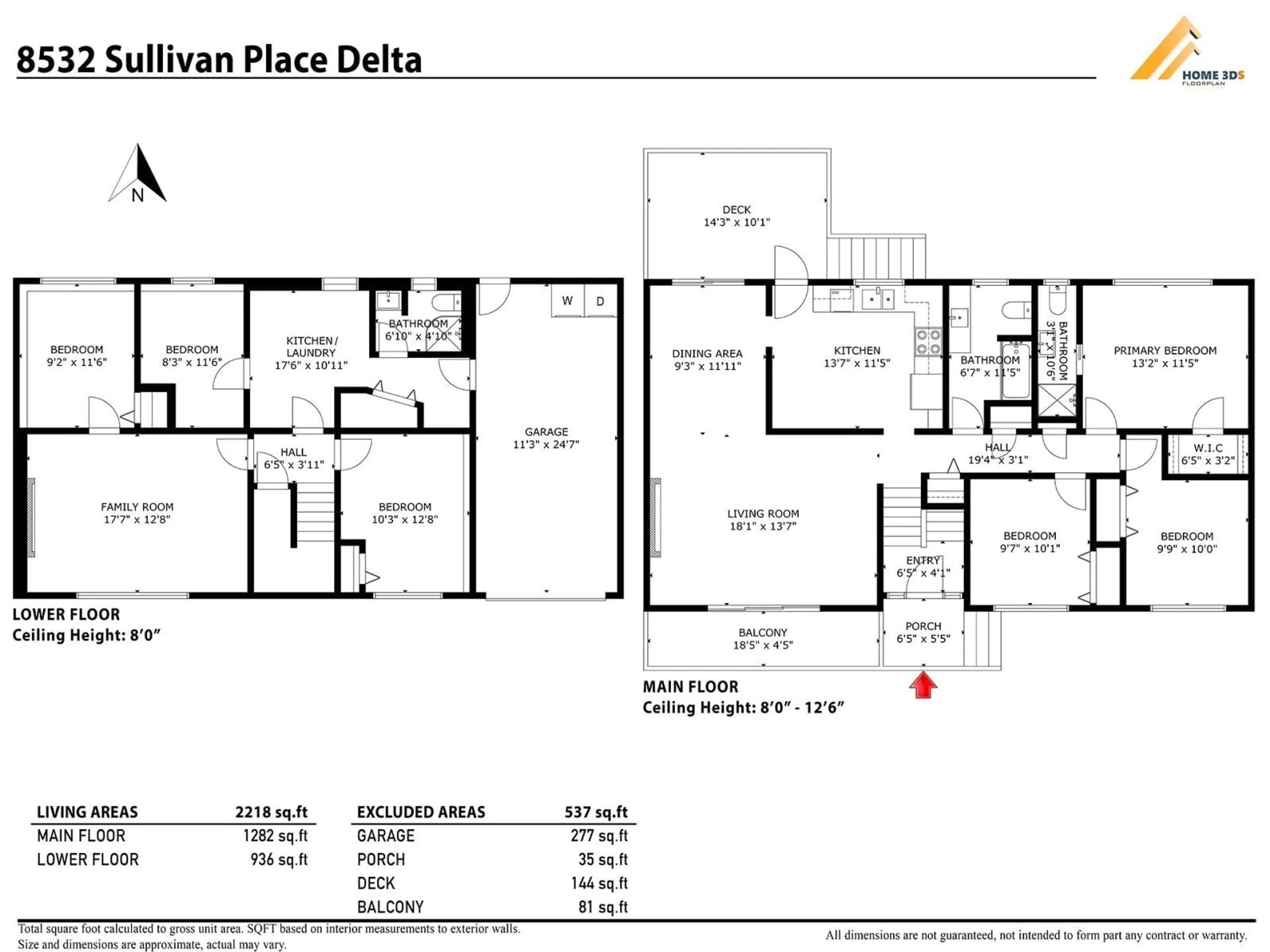 Floor plan for 8532 SULLIVAN, Delta British Columbia V4C4E4