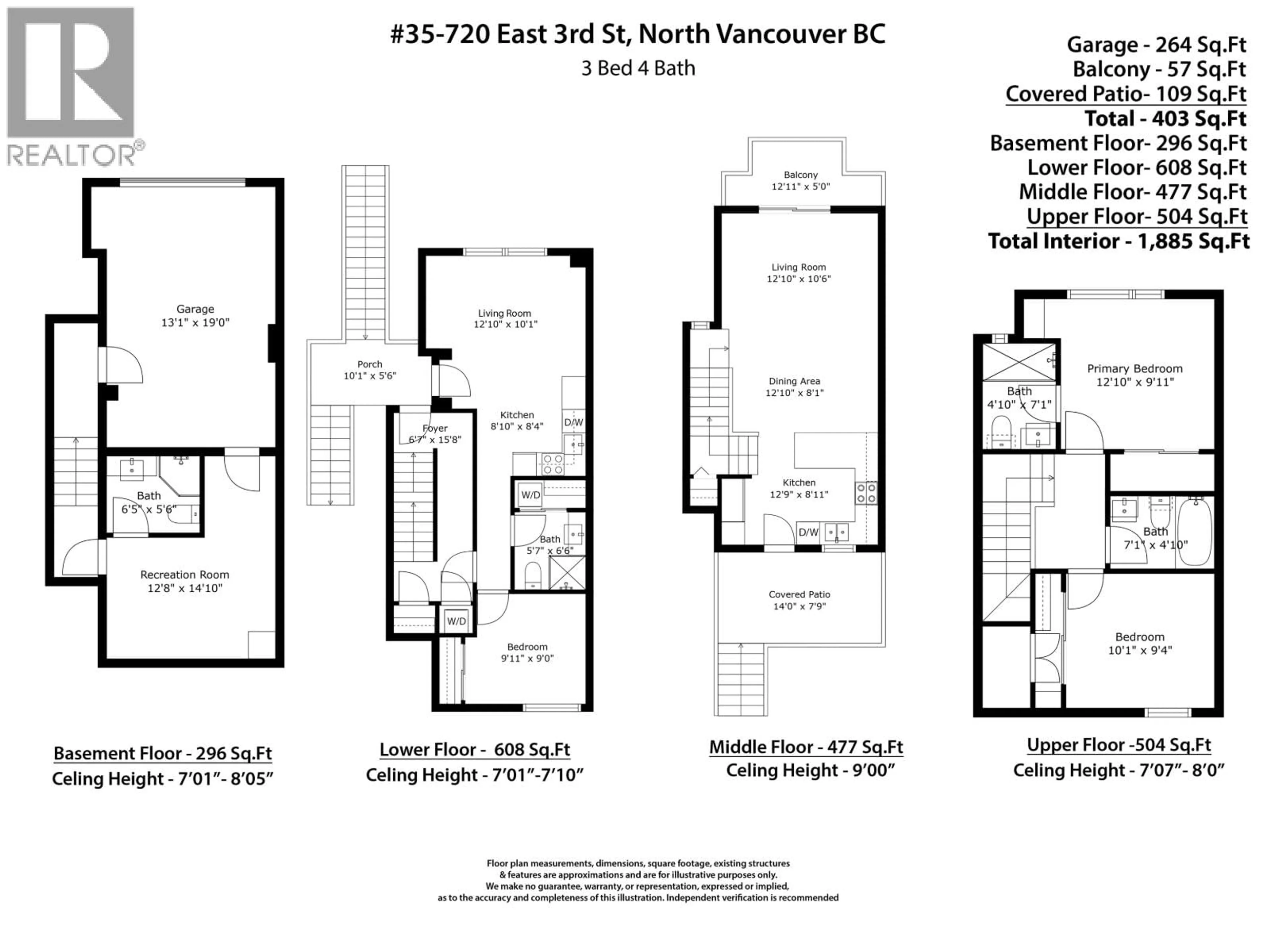 Floor plan for 35 - 720 3RD STREET, North Vancouver British Columbia V7L0G7
