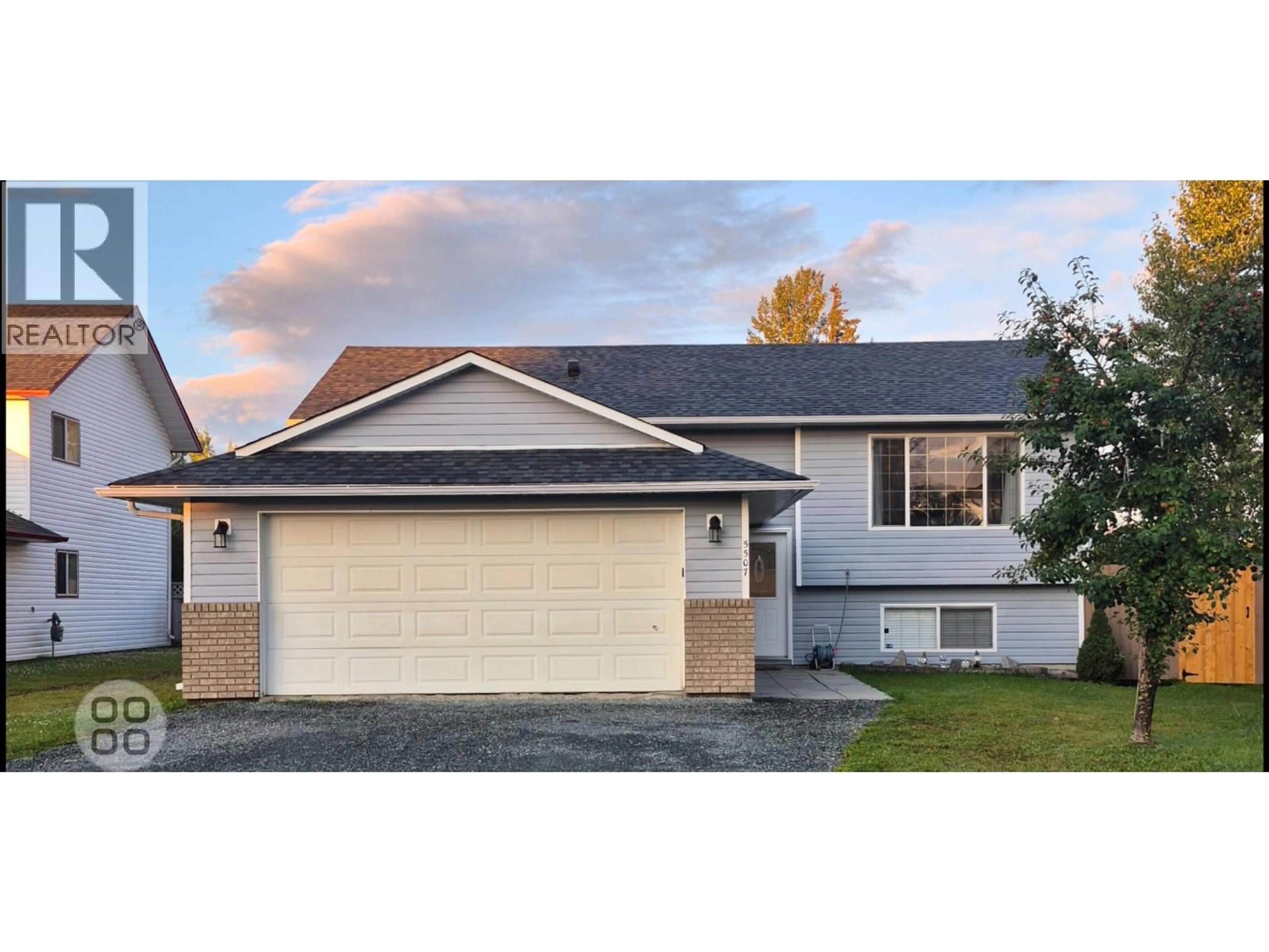 Home with vinyl exterior material, street for 5507 WOODOAK CRESCENT, Prince George British Columbia V2K5A6