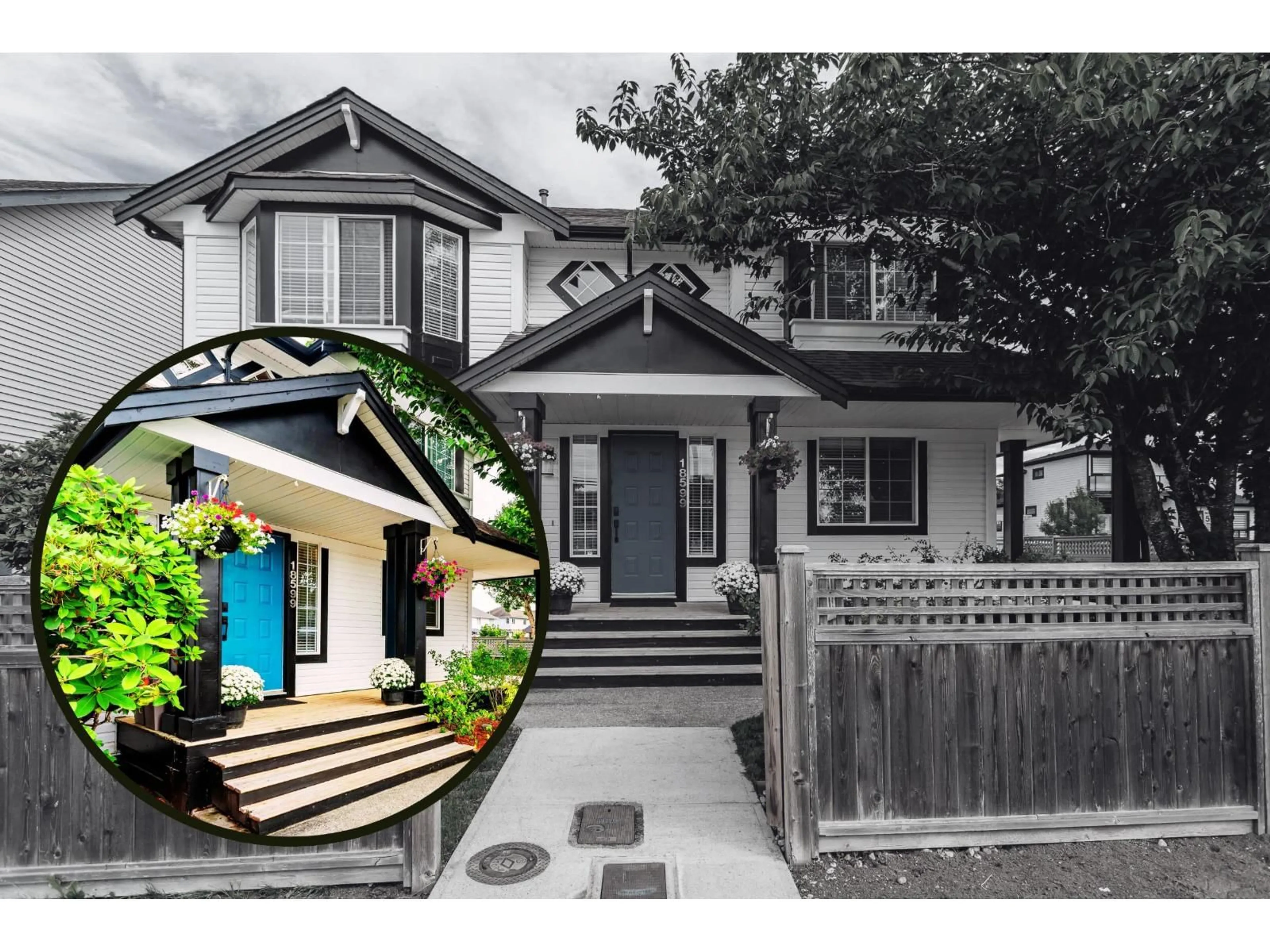 Home with vinyl exterior material, street for 18599 64, Surrey British Columbia V3S8X3