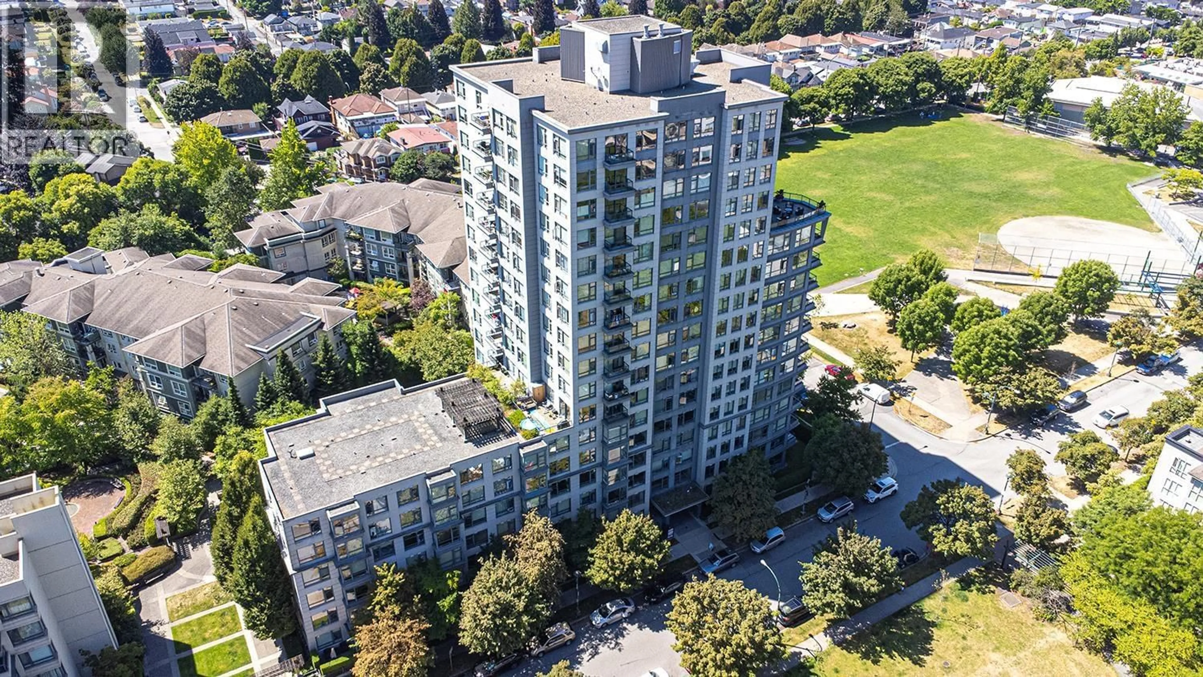 A pic from outside/outdoor area/front of a property/back of a property/a pic from drone, city buildings view from balcony for 308 - 3520 CROWLEY DRIVE, Vancouver British Columbia V5R6G9
