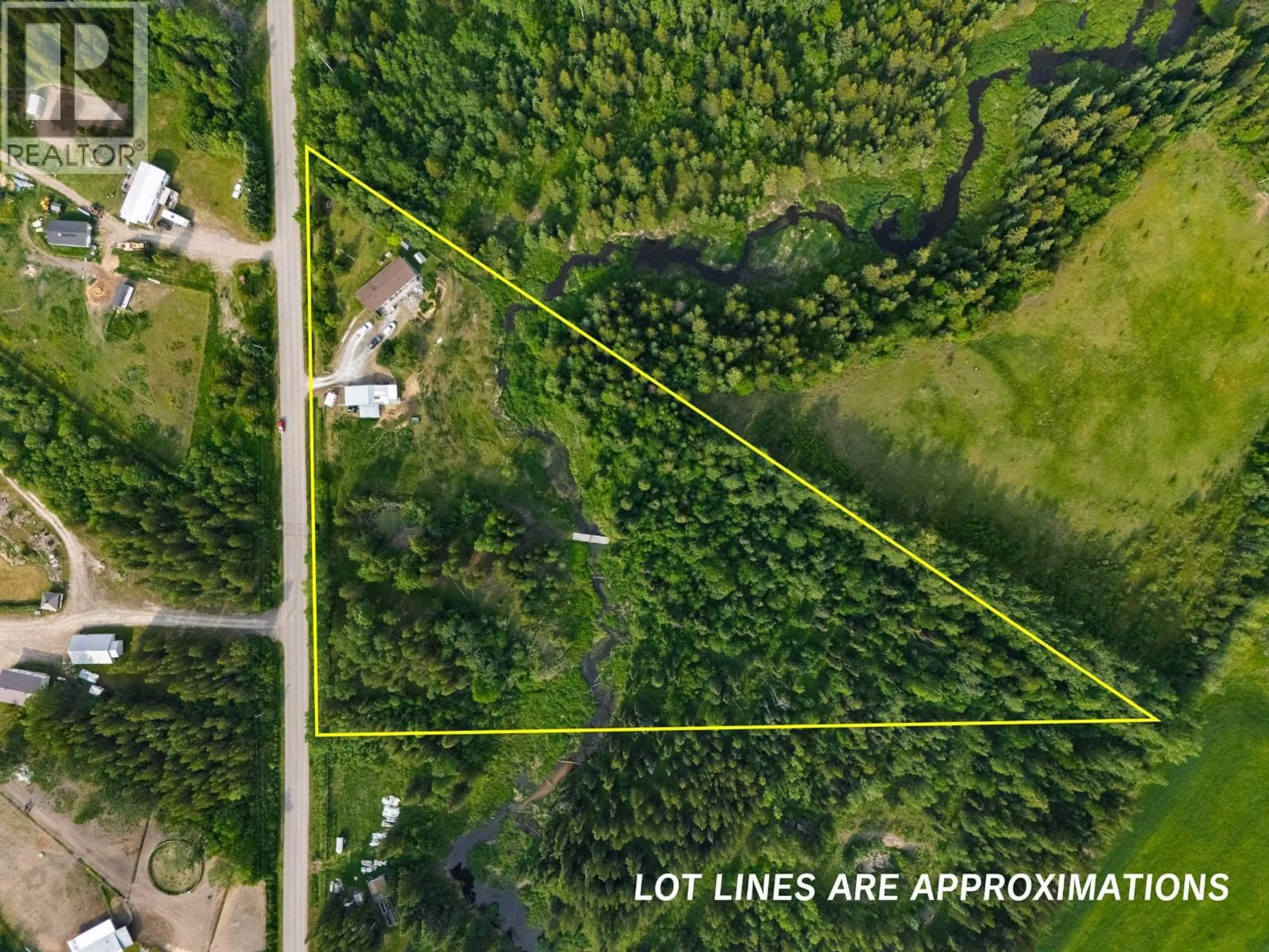 A pic from outside/outdoor area/front of a property/back of a property/a pic from drone, forest/trees view for 23700 RED ROCK ROAD, Prince George British Columbia V2N5Z1