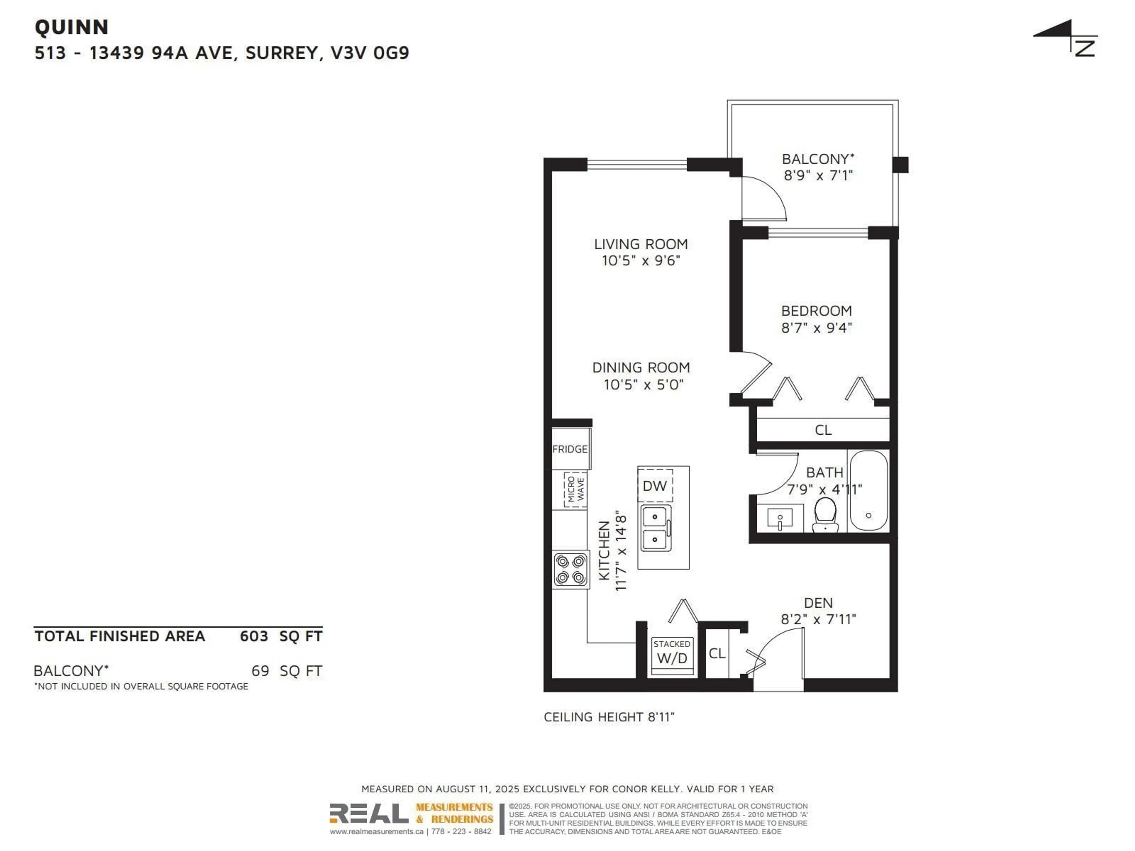 Floor plan for 513 - 13439 94A AVENUE, Surrey British Columbia V3V0G9