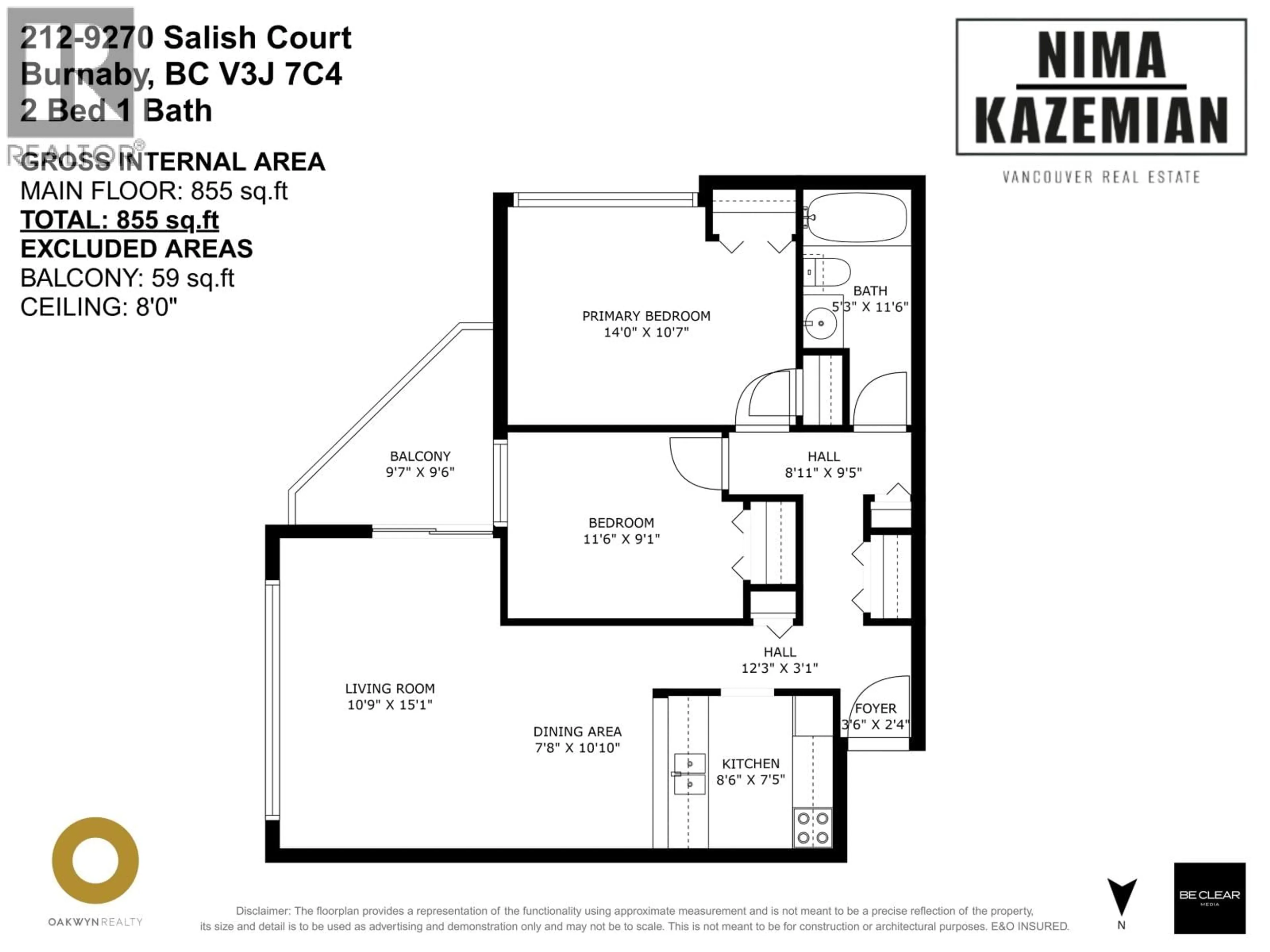 Floor plan for 212 - 9270 SALISH COURT, Burnaby British Columbia V3J7C4