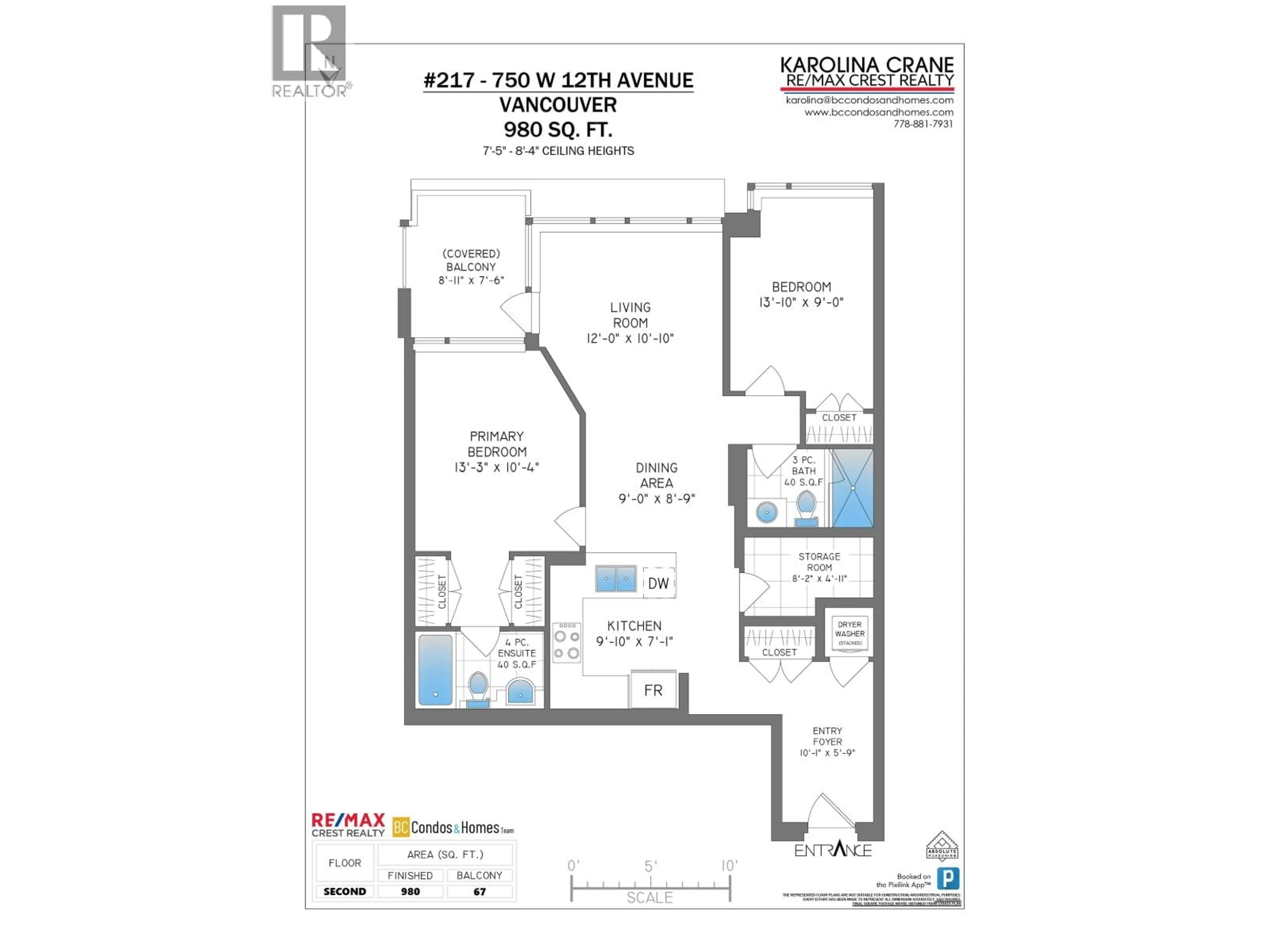 Floor plan for 217 - 750 12TH AVENUE, Vancouver British Columbia V5Z0A3