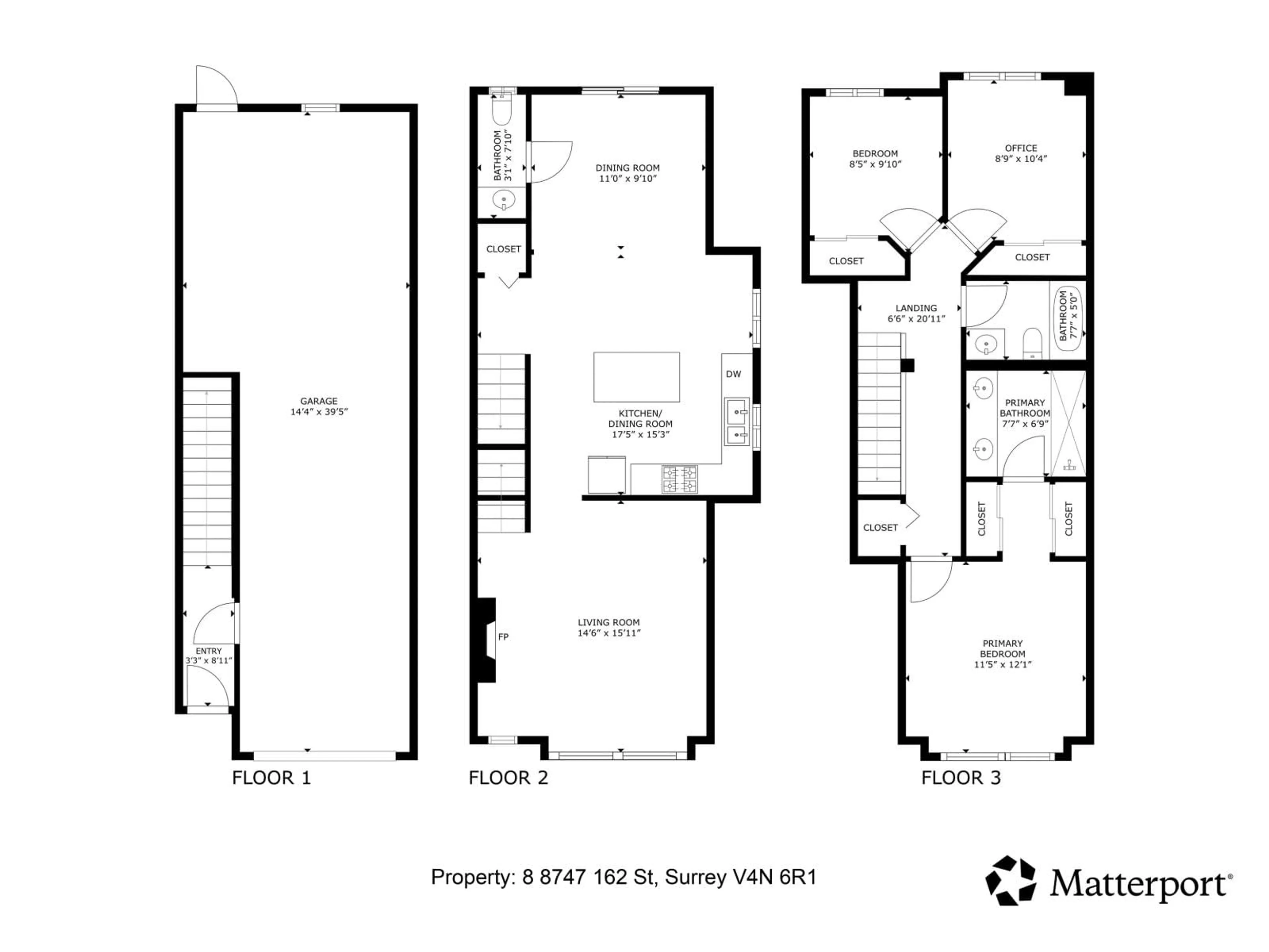Floor plan for 8 - 8747 162, Surrey British Columbia V4N6R1