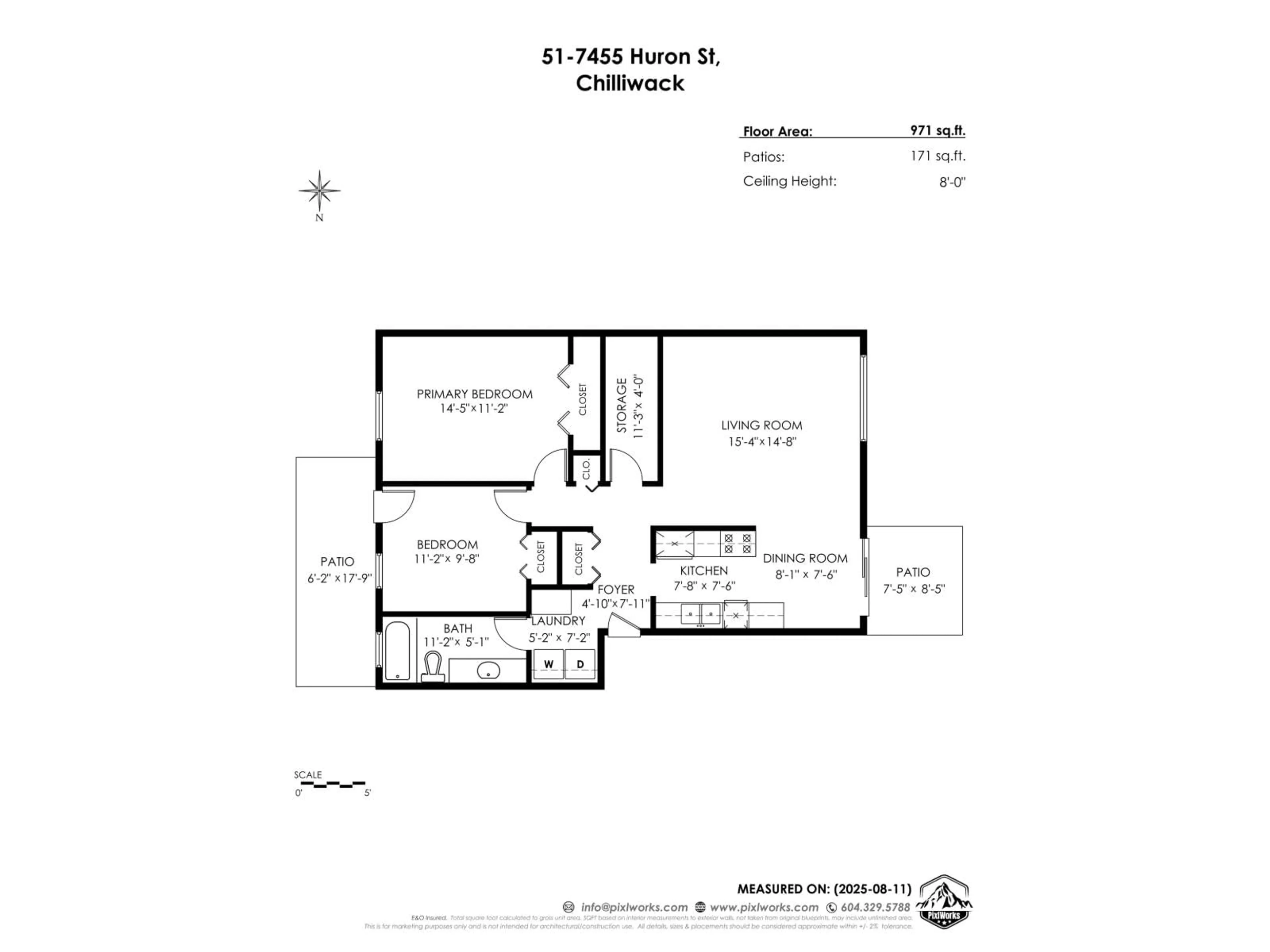 Floor plan for 51 - 7455 HURON STREET, Chilliwack British Columbia V2R3T9