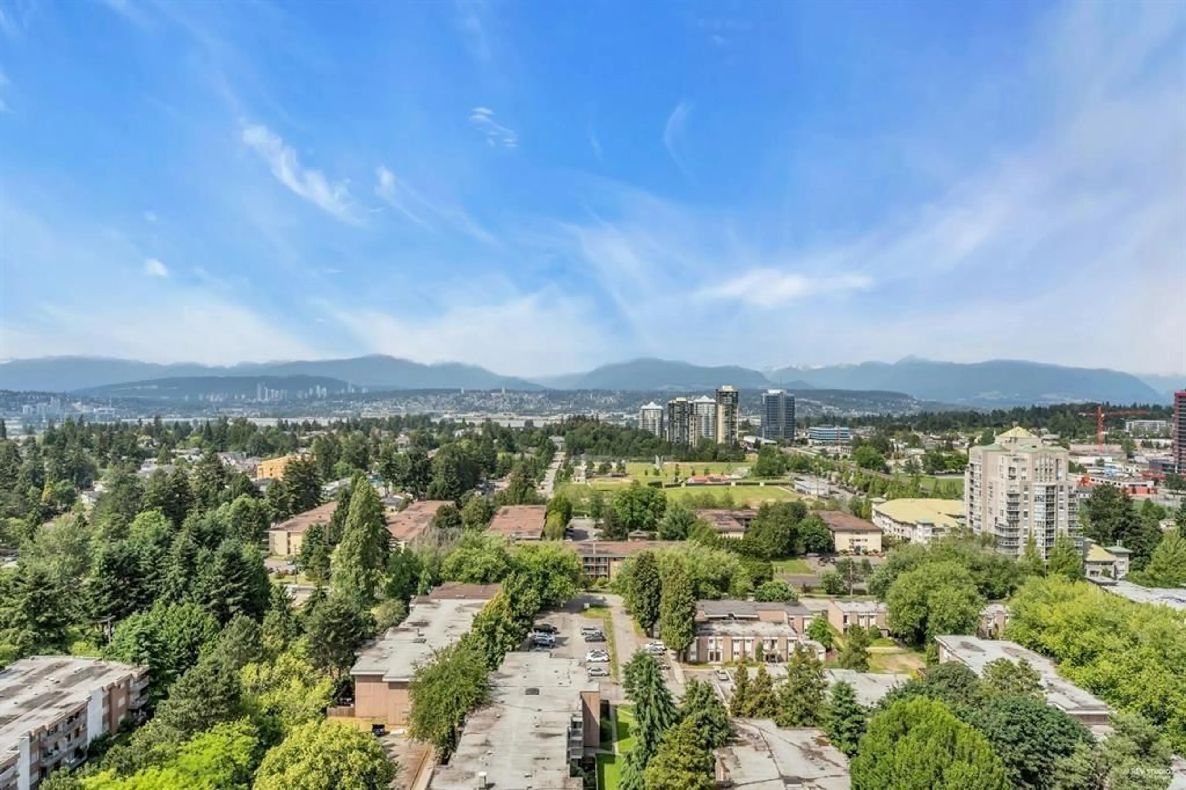A pic from outside/outdoor area/front of a property/back of a property/a pic from drone, mountain view for 1902 - 13318 104, Surrey British Columbia V3T0R2