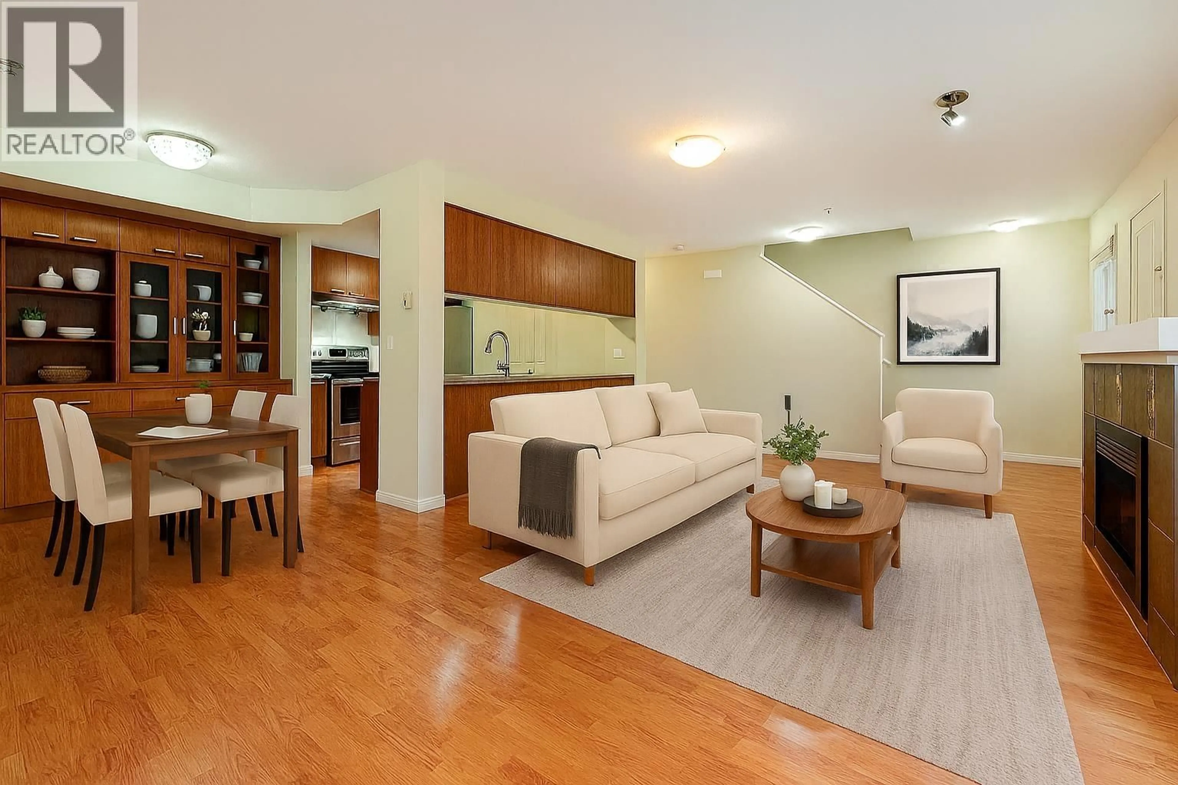 Living room with furniture, wood/laminate floor for 22 - 188 SIXTH STREET, New Westminster British Columbia V3L2Z9