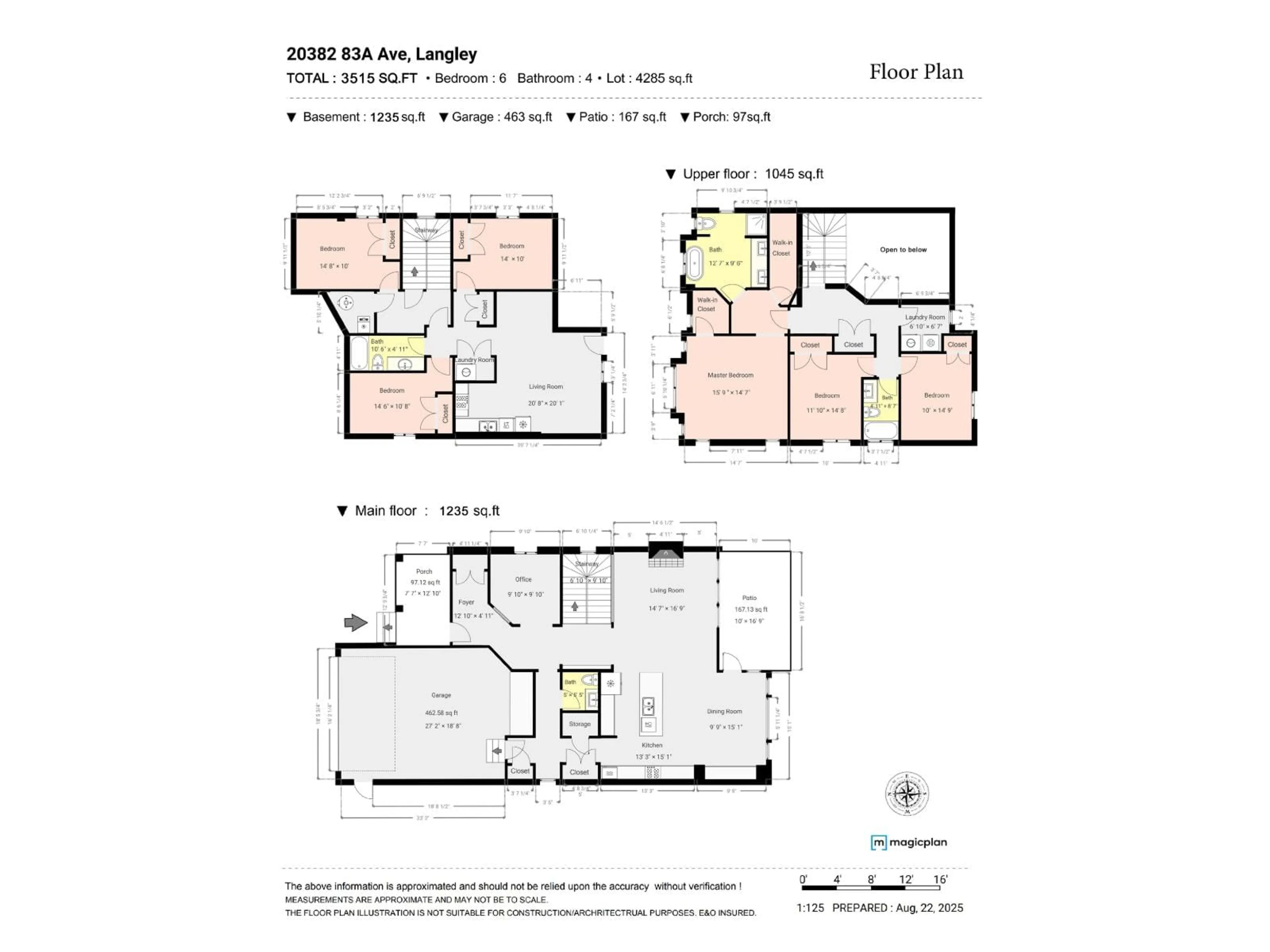 Floor plan for 20382 83A, Langley British Columbia V2Y0S2