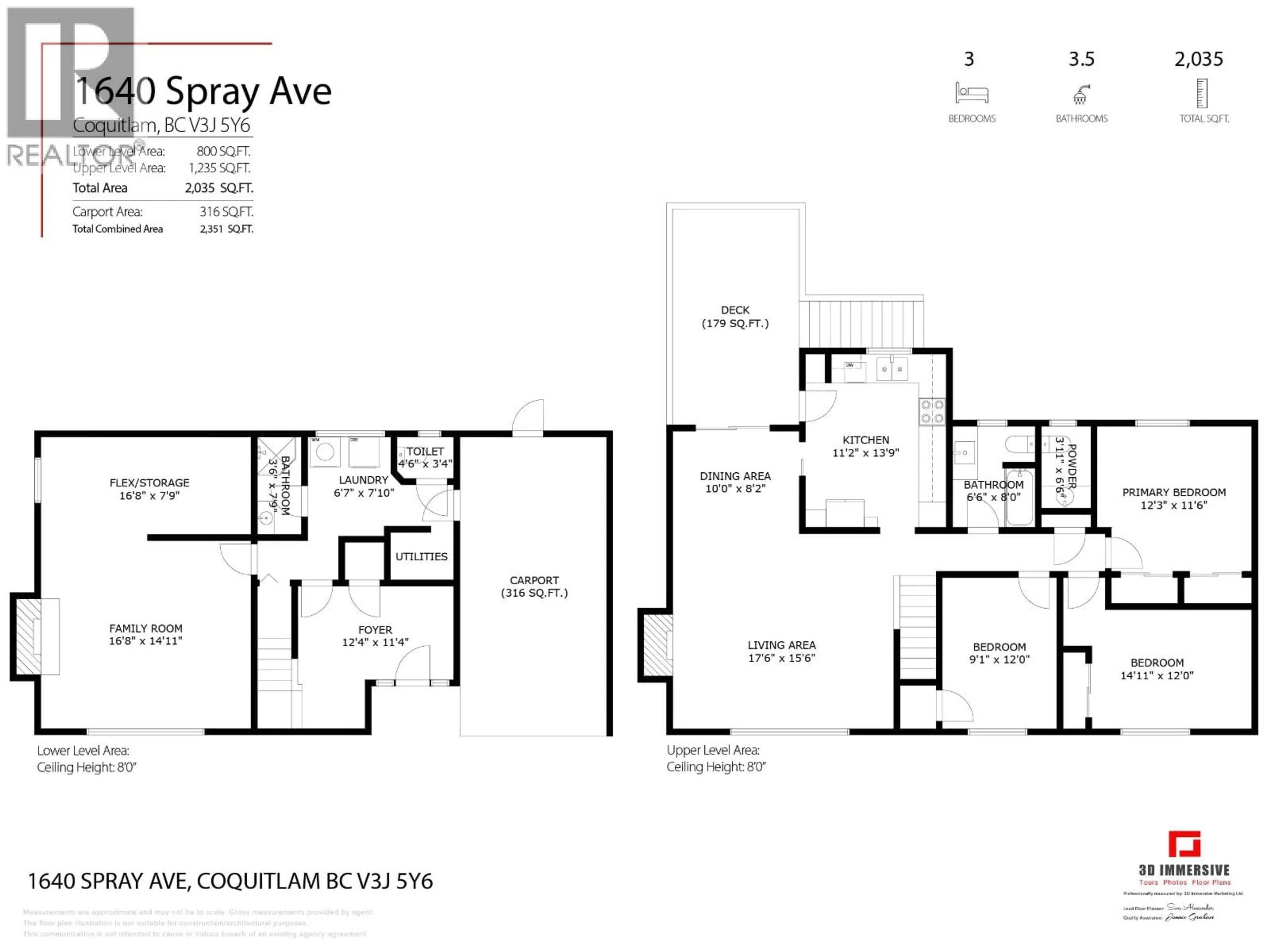 Floor plan for 1640 SPRAY AVENUE, Coquitlam British Columbia V3J5Y6